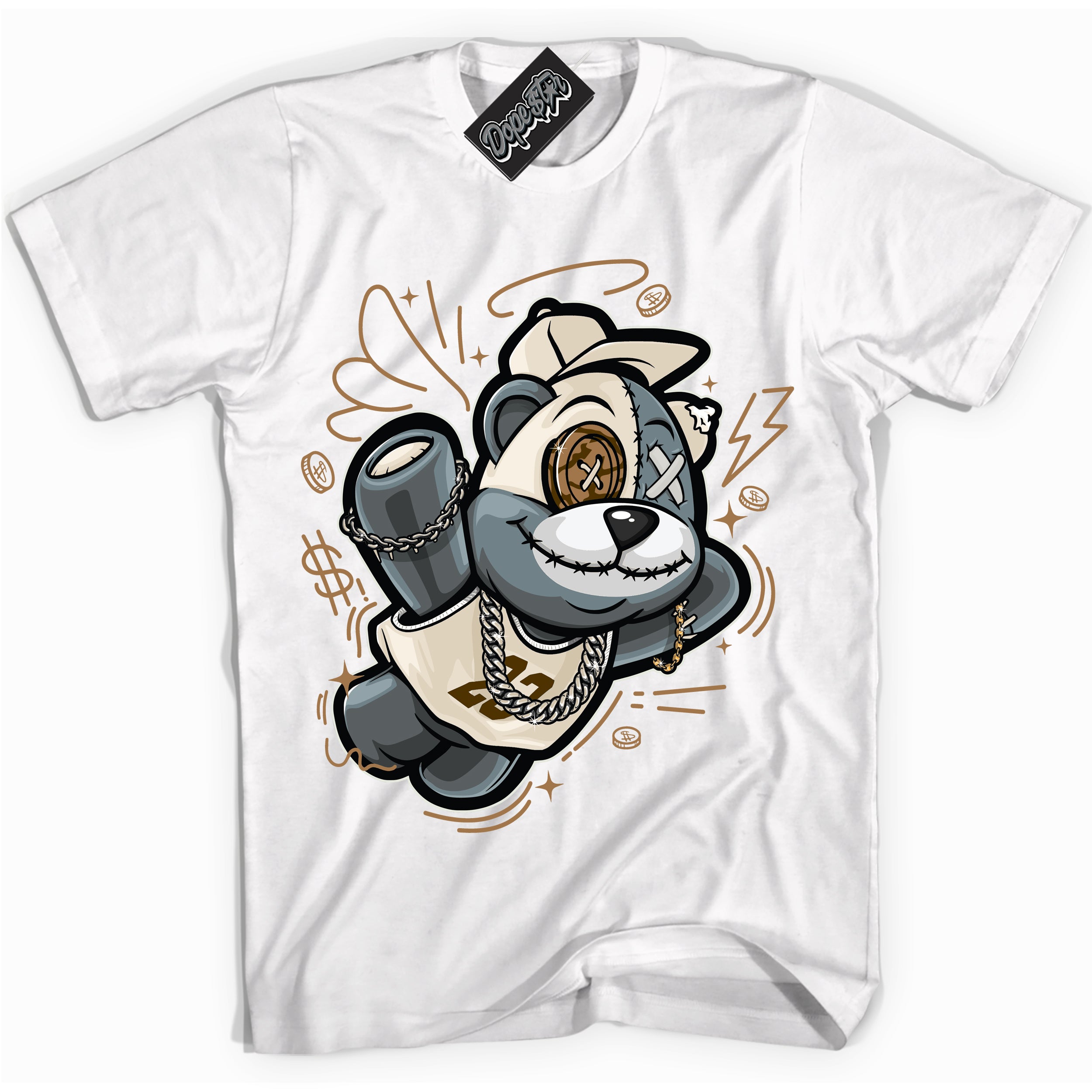 Cool White graphic tee with “ Slam Dunk Bear ” design, that perfectly matches Palomino 3s sneakers 