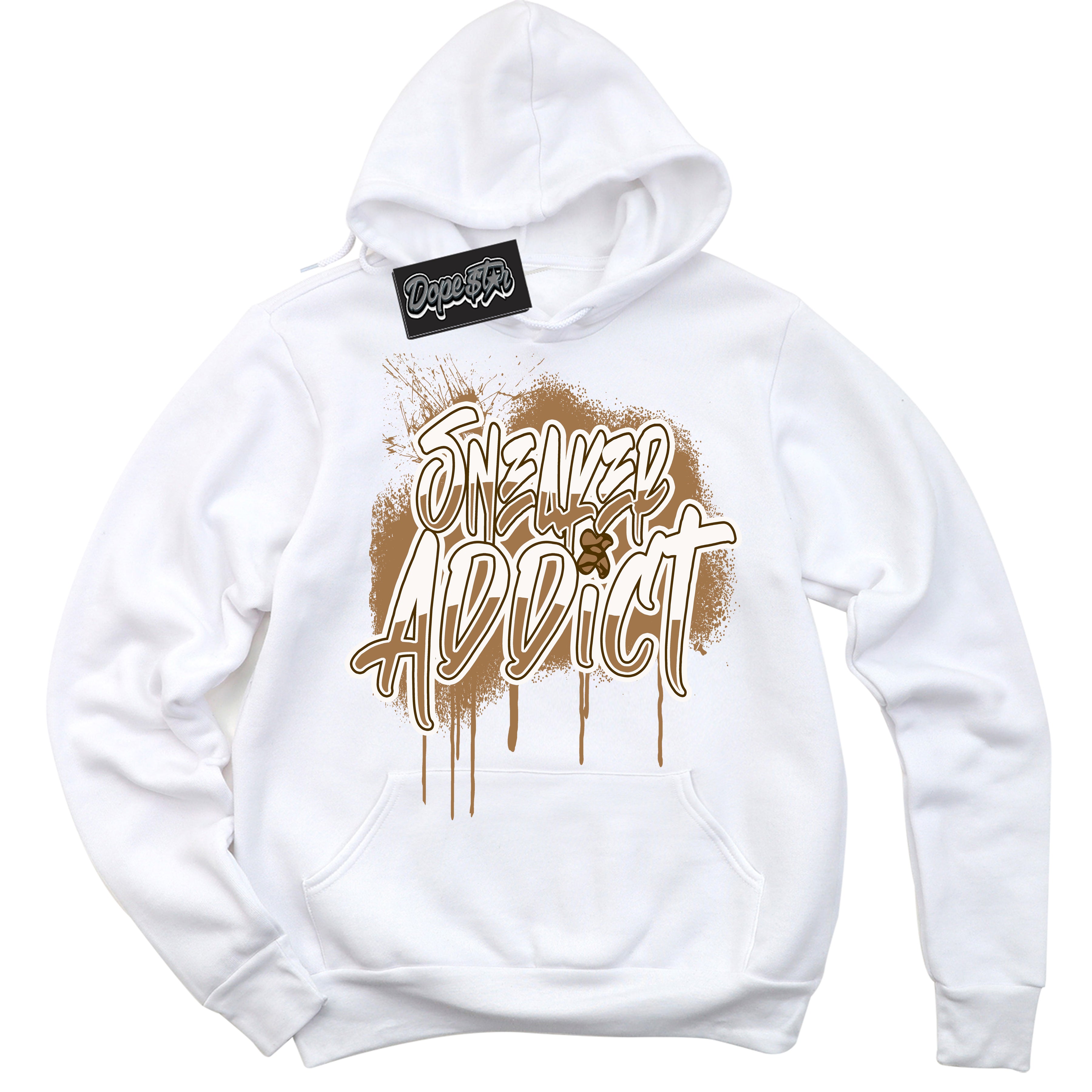 Cool White Graphic DopeStar Hoodie with “ Sneaker Addict “ print, that perfectly matches Palomino 3s sneakers