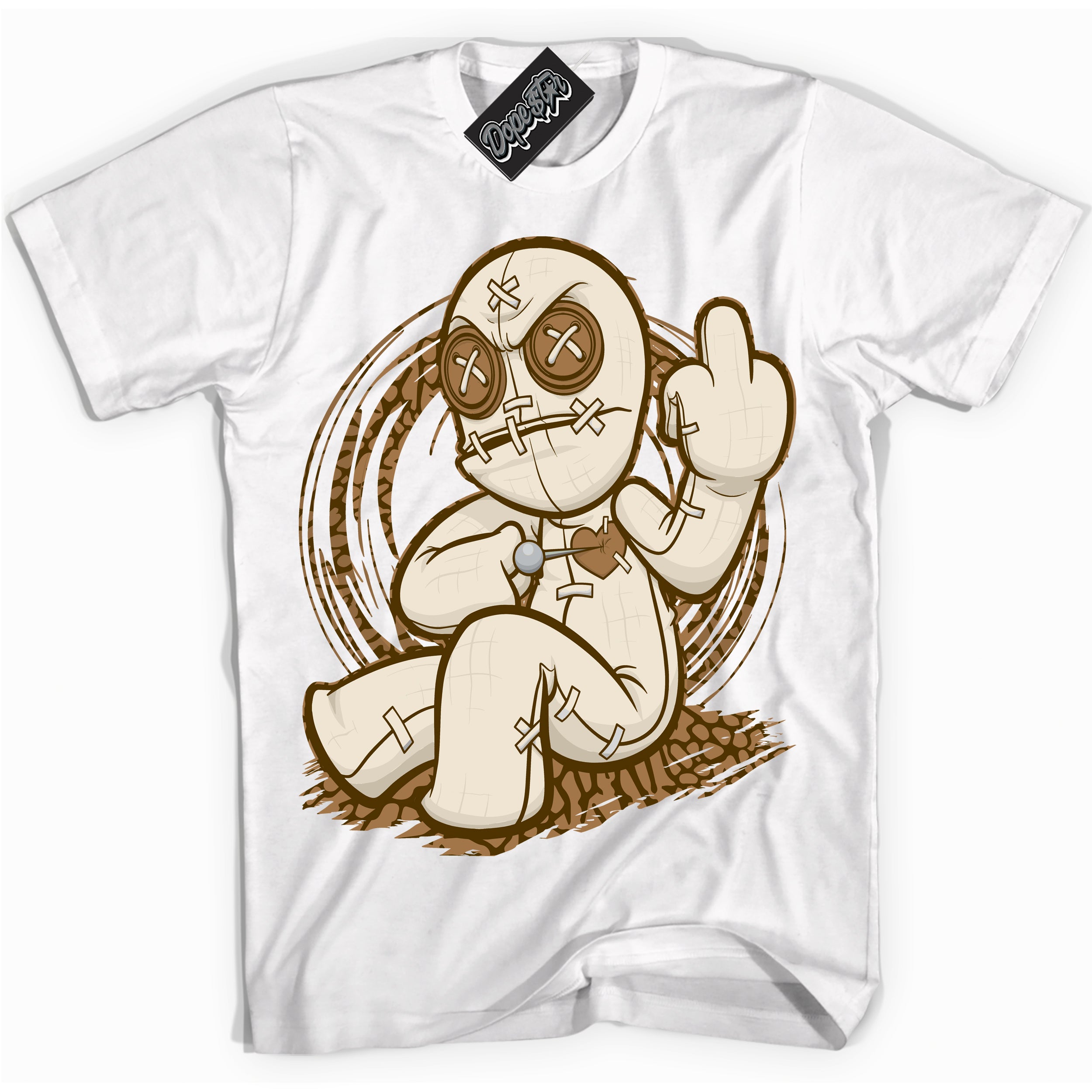 Cool White graphic tee with “ VooDoo Doll ” design, that perfectly matches Palomino 3s sneakers 