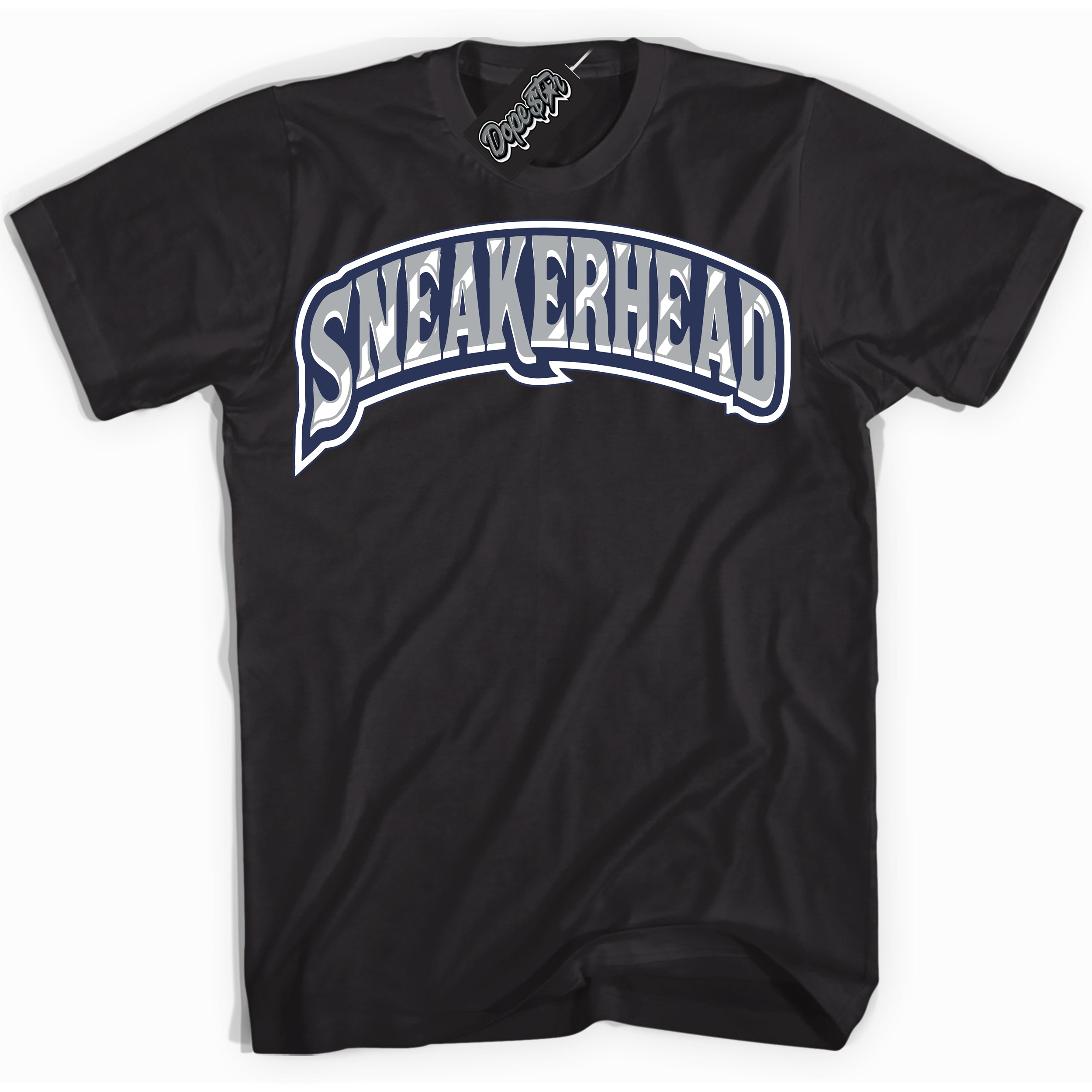 AJ3 Retro Midnight Navy 'Sneakerhead' Shirt - Black Streetwear Mockup | Sneakerhead T-shirt Matching Midnight Navy AJ3 Retro| Jordan 3 Retro Midnight Navy Shirt for Men & Women | Matching outfits with your Midnight Navy 3s Kicks | Sneakerhead Fashion Must-Have.