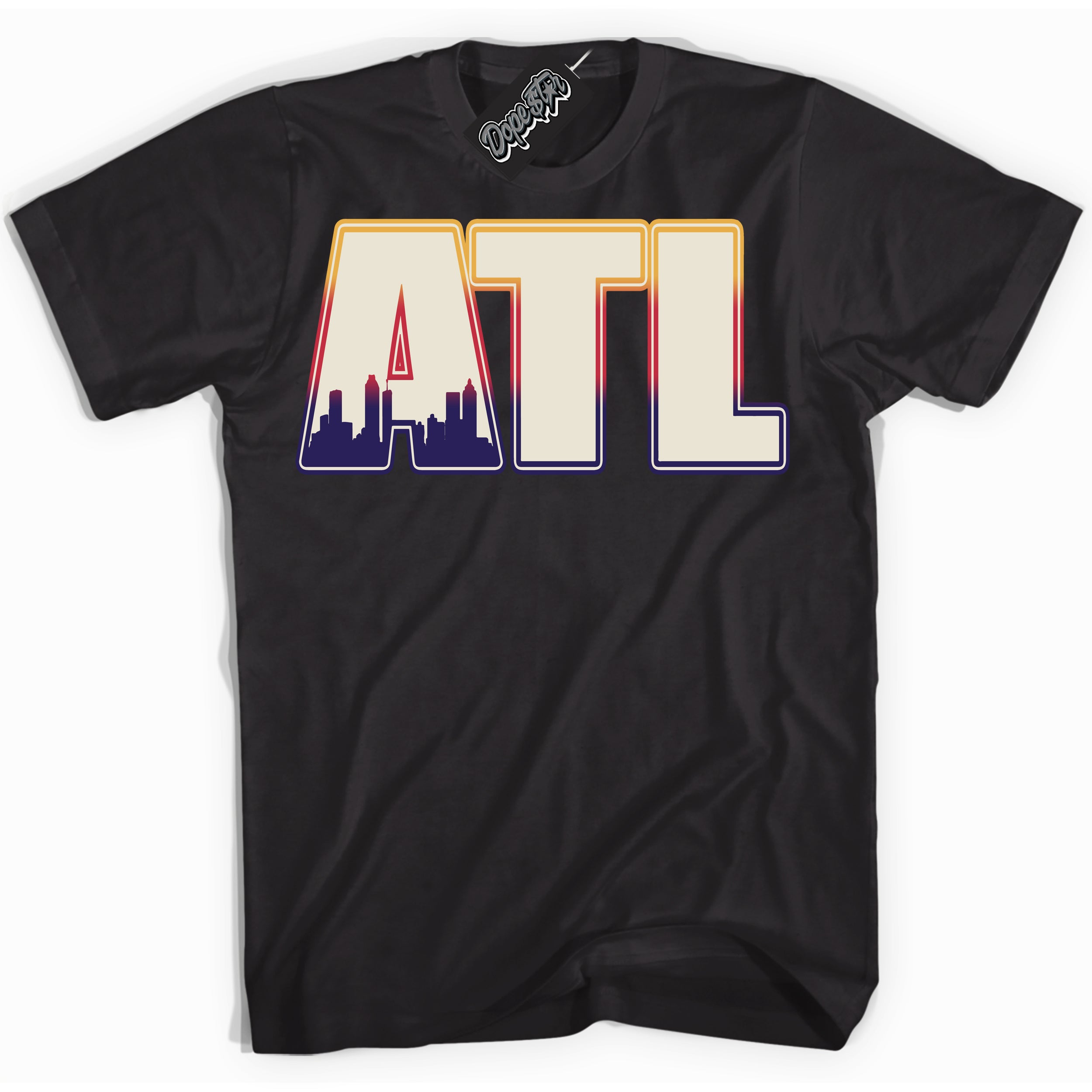 Cool Black Shirt with “ Atlanta” design that perfectly matches J Balvin Sunset 3s Jordans.