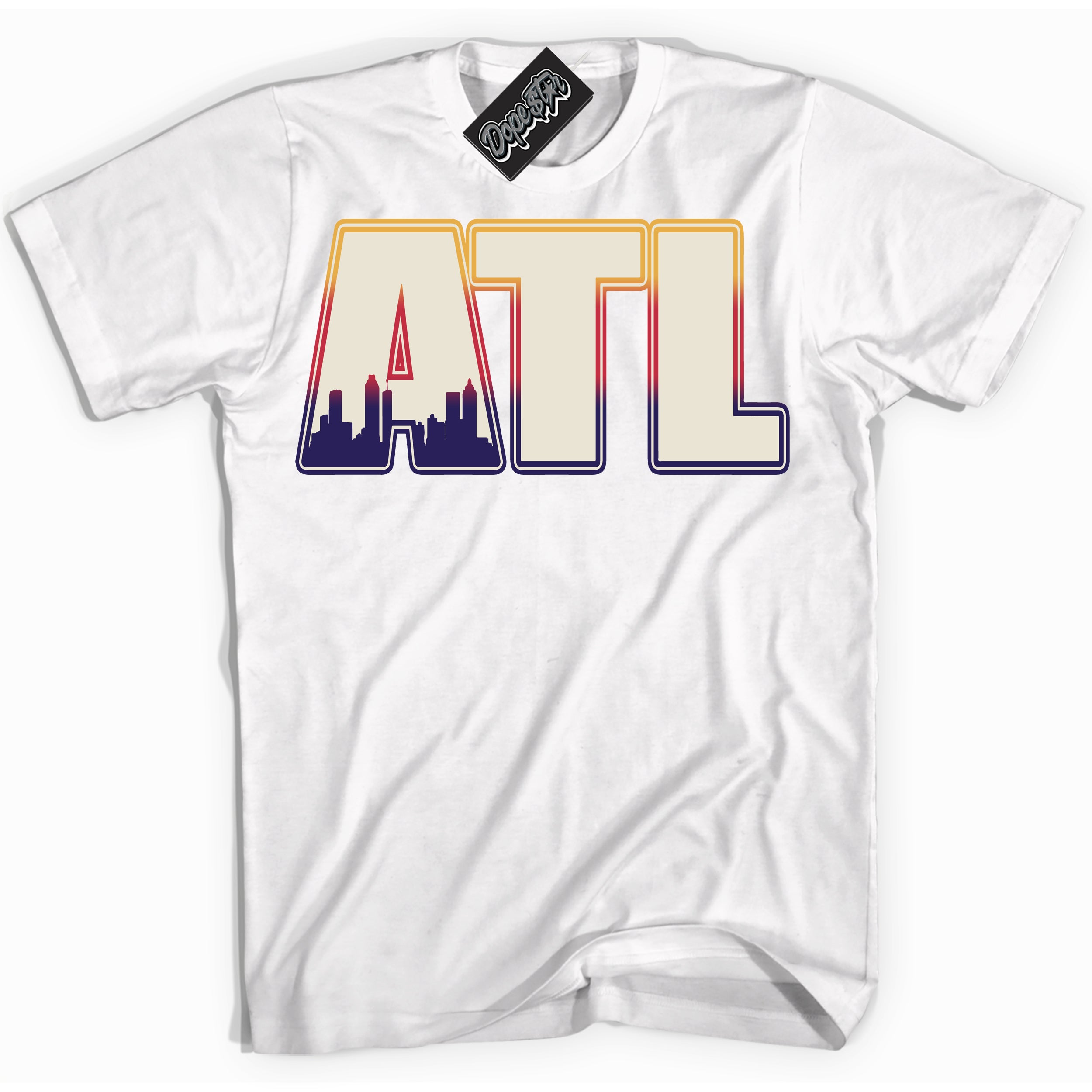 Cool White Shirt with “ Atlanta” design that perfectly matches J Balvin Sunset 3s Jordans.