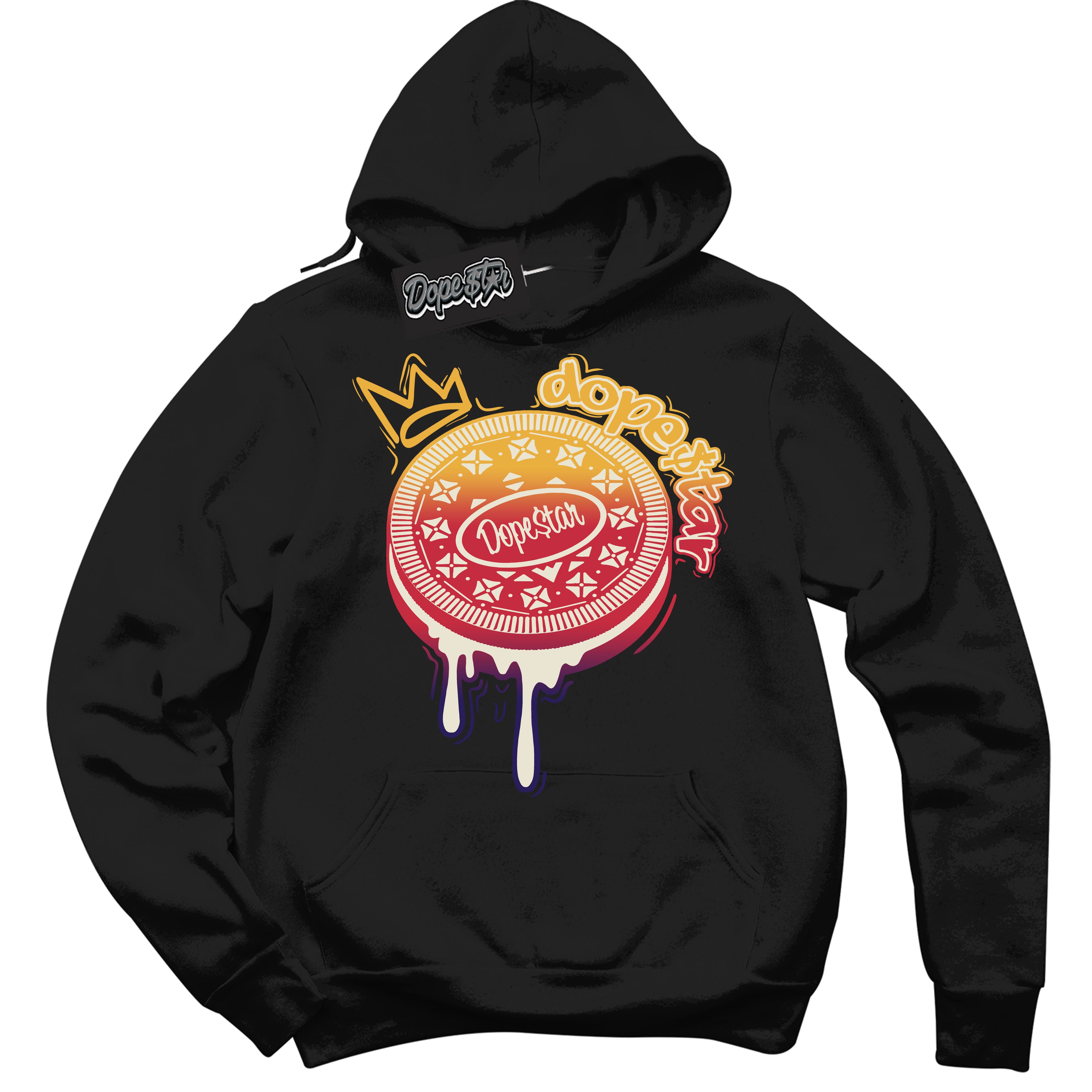 Cool Black Hoodie with “ Oreo DS ”  design that Perfectly Matches J Balvin Sunset 3s Jordans.