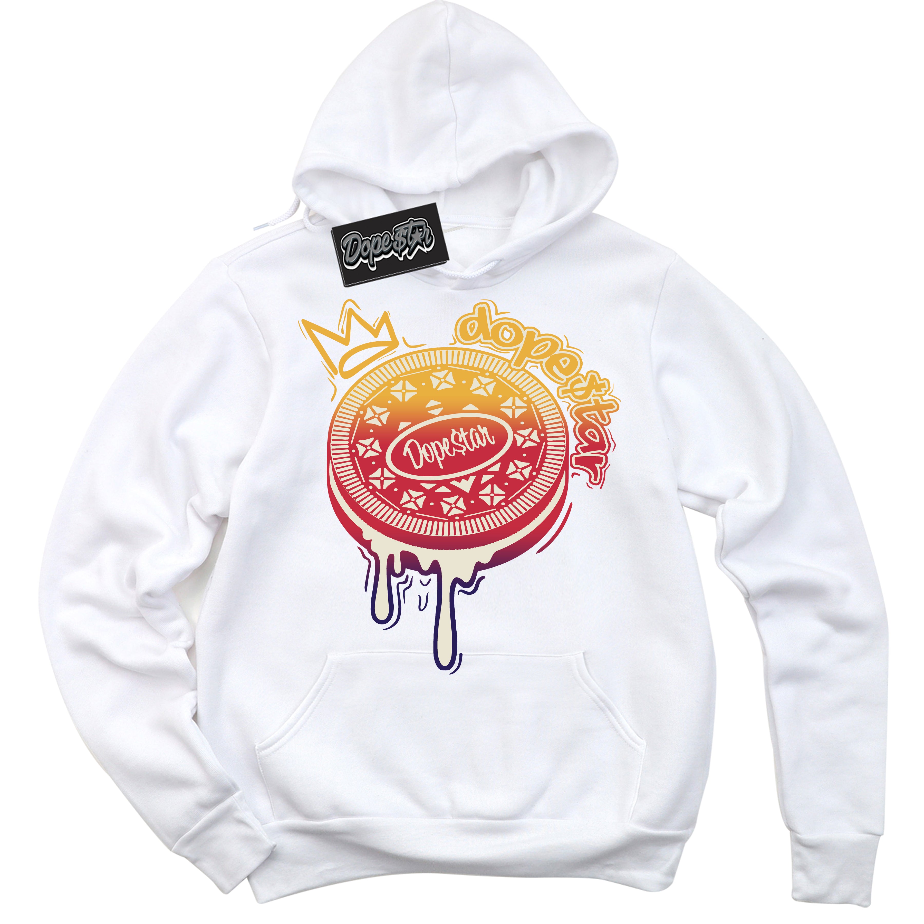 Cool White Hoodie with “ Oreo DS ”  design that Perfectly Matches J Balvin Sunset 3s Jordans.