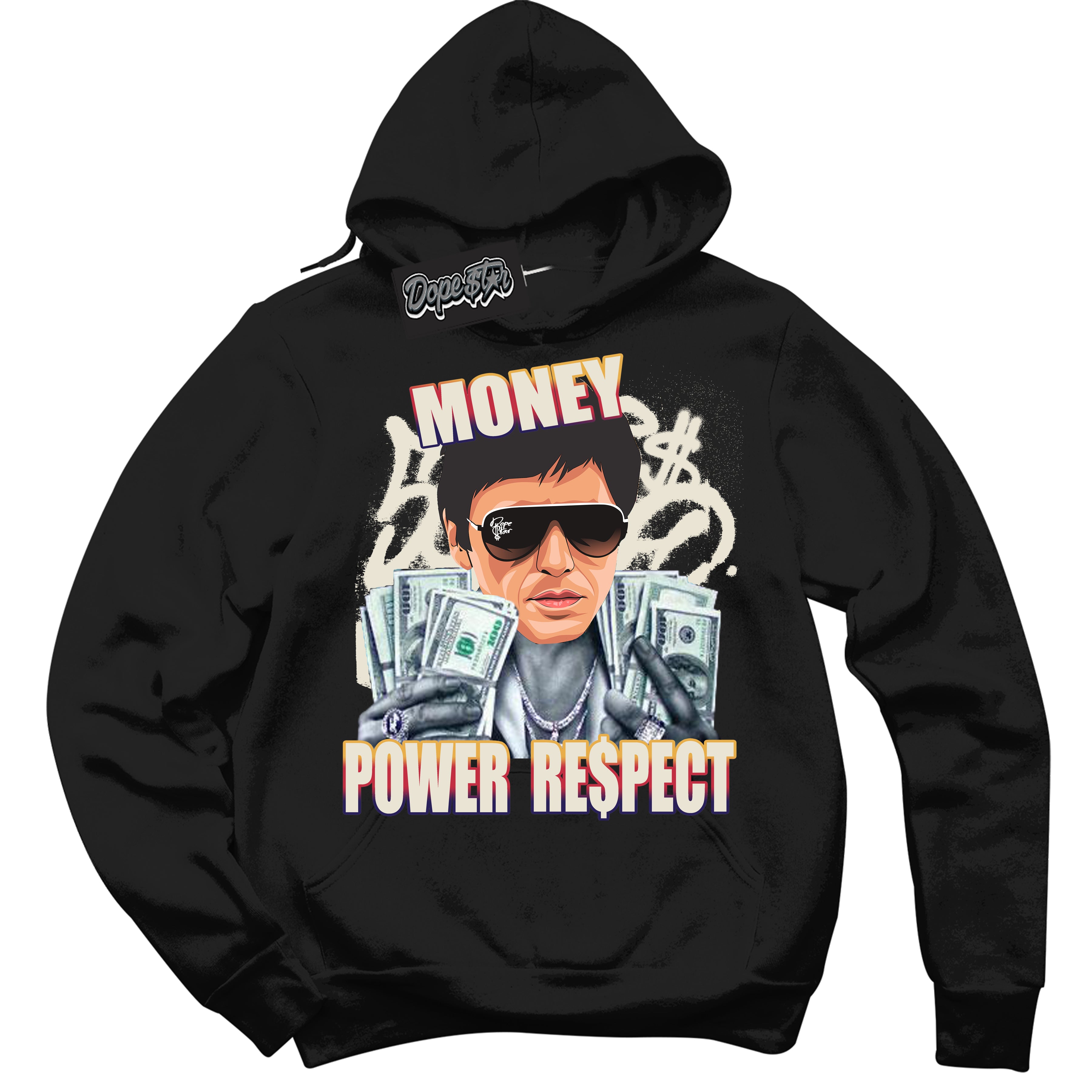 Cool Black Hoodie with “ Tony Montana ”  design that Perfectly Matches J Balvin Sunset 3s Jordans.