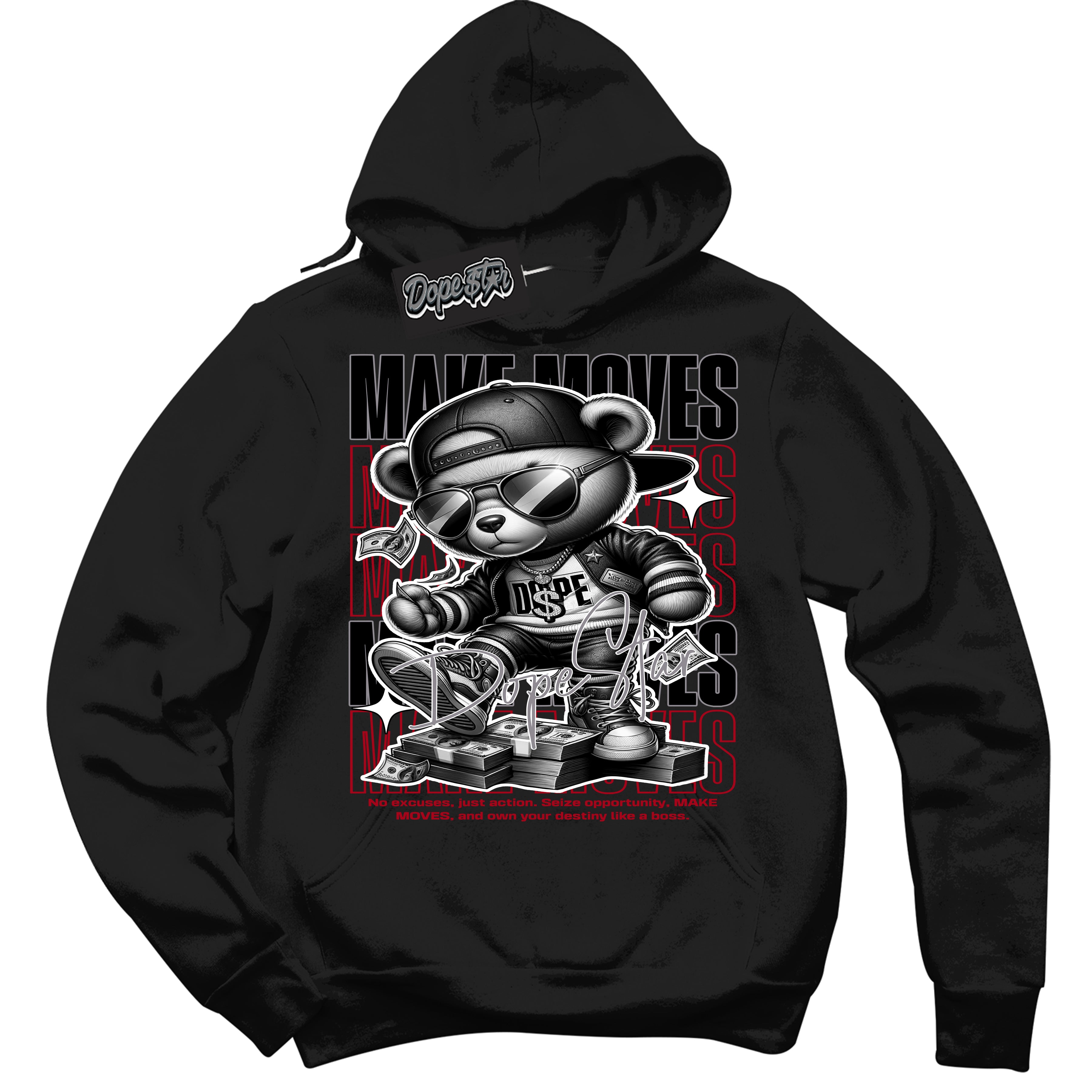 Cool Black Hoodie with “ Makin Moves ”  design that Perfectly Matches Bred Reimagined 4s Sneakers.
