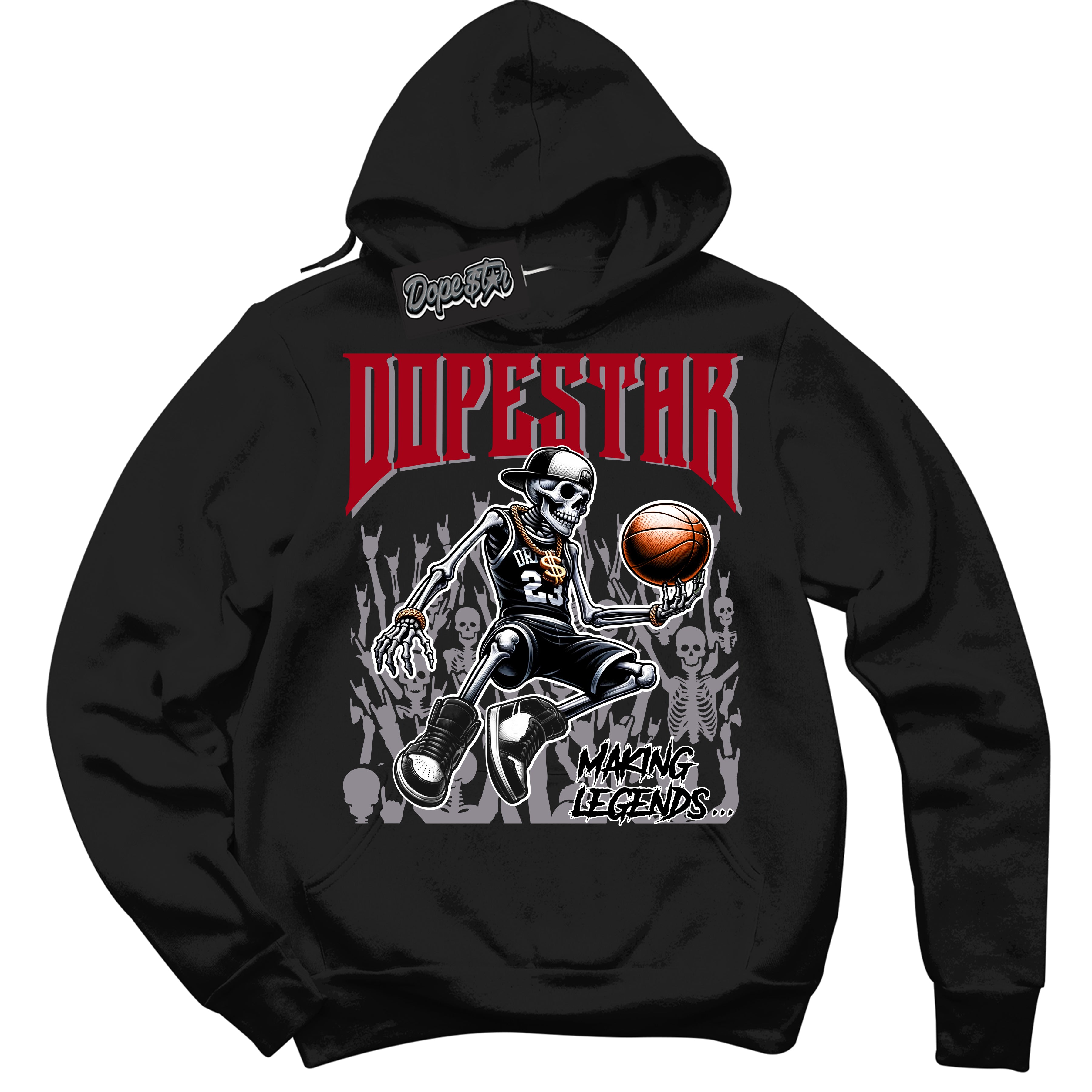 Cool Black Hoodie with “ Making Legends ”  design that Perfectly Matches Bred Reimagined 4s Sneakers.