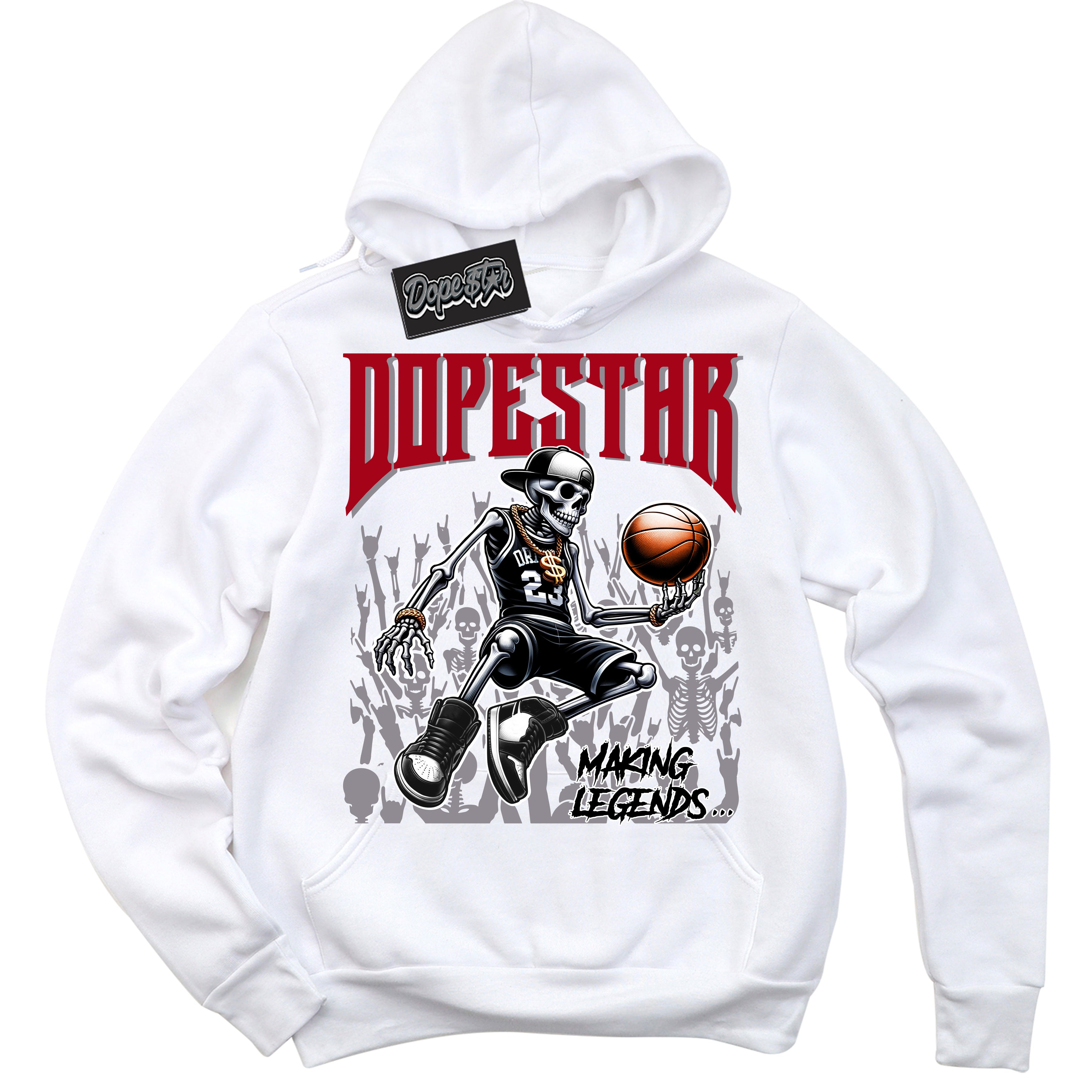 Cool White Hoodie with “ Making Legends ”  design that Perfectly Matches Bred Reimagined 4s Sneakers.