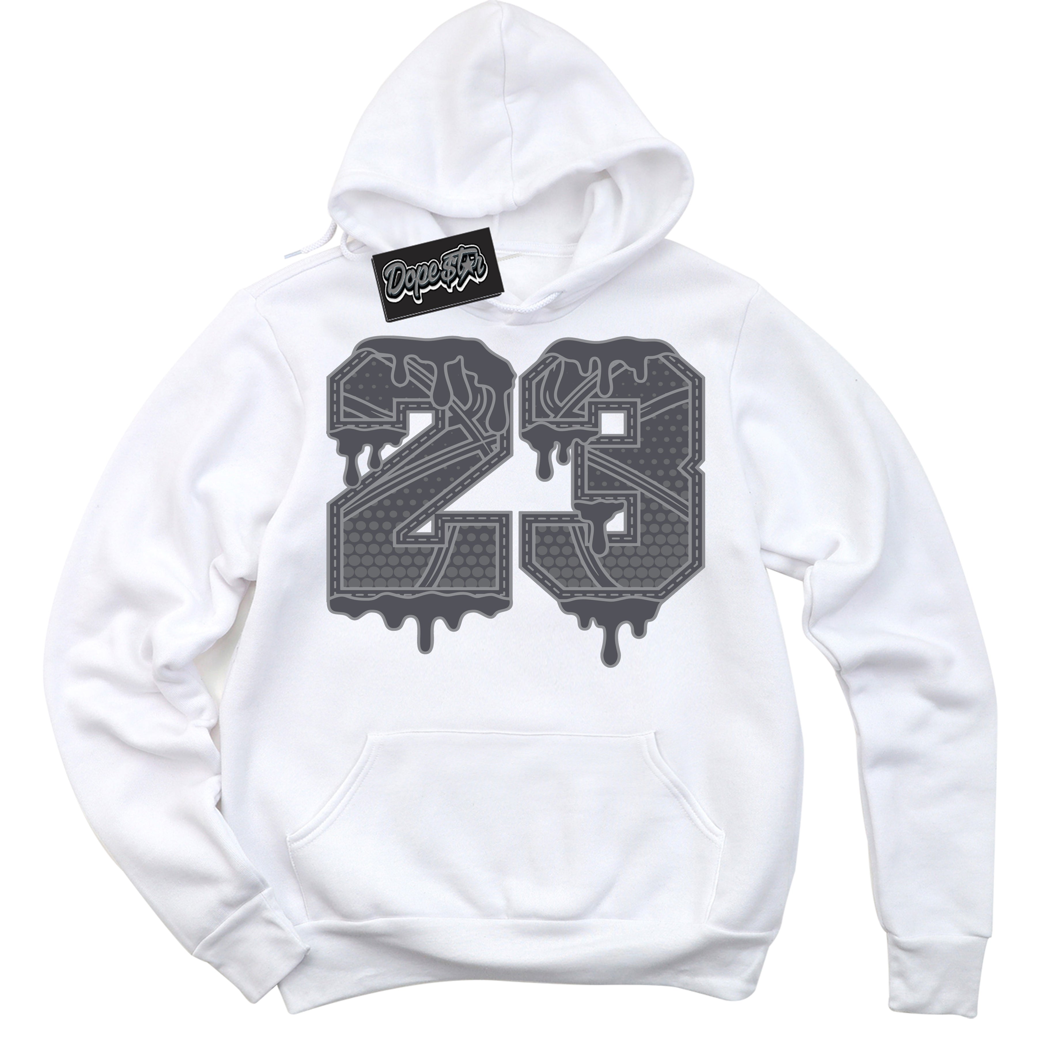 Cool White Hoodie with “ 23 Ball ”  design that Perfectly Matches Paris Olympics Wet Cement 4s Jordans.
