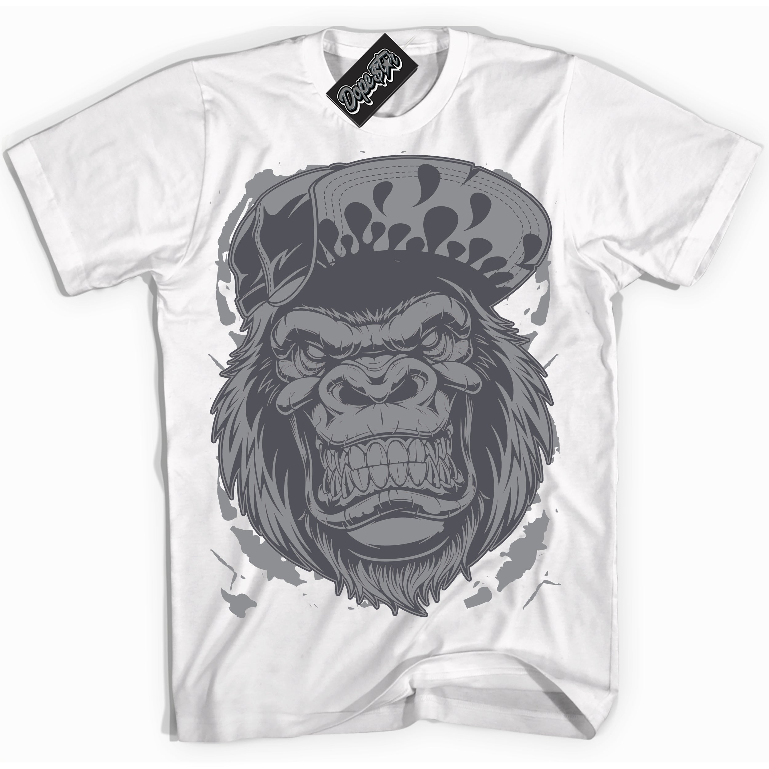 Cool White Shirt with “ Gorilla Beast ” design that perfectly matches Paris Olympics Wet Cement 4s Jordans.
