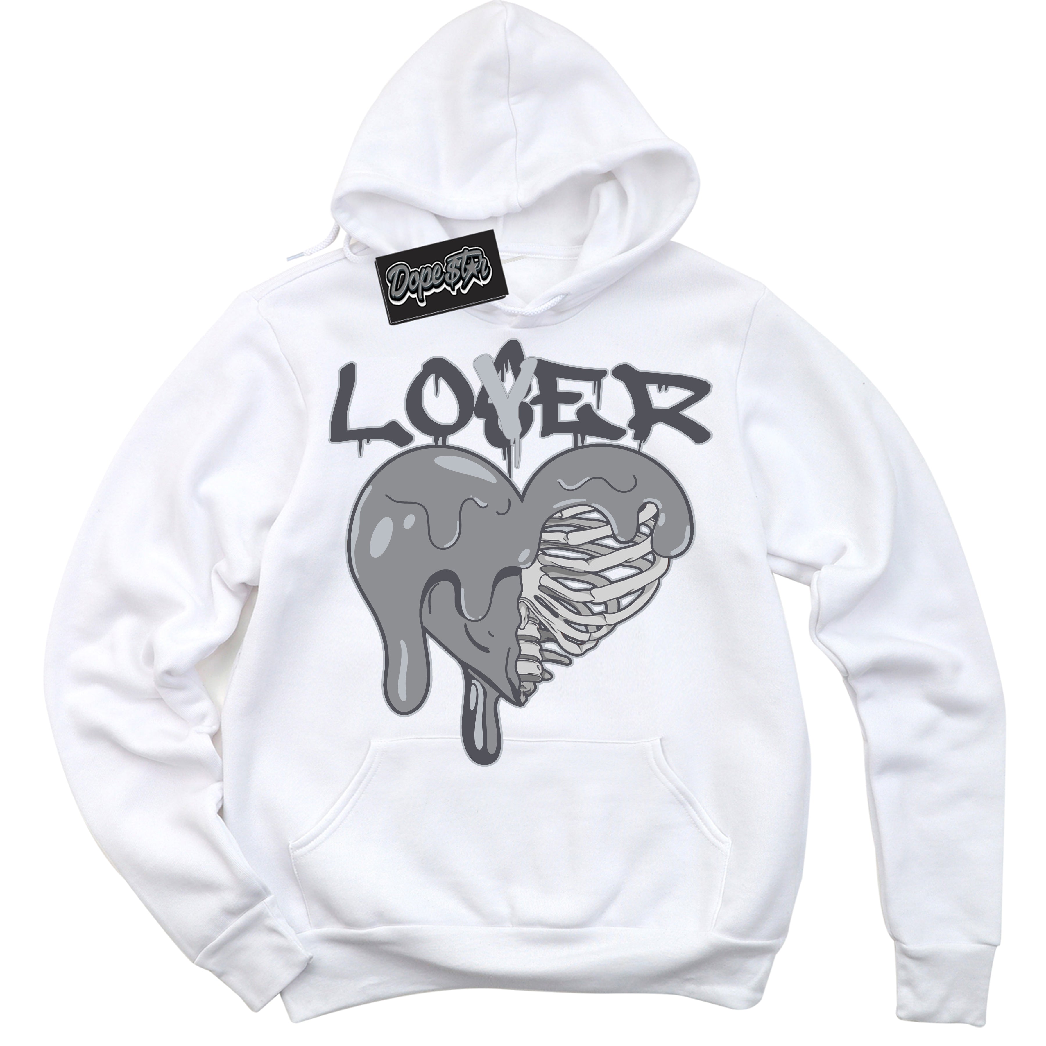 Cool White Hoodie with “ Lover Loser ”  design that Perfectly Matches Paris Olympics Wet Cement 4s Jordans.
