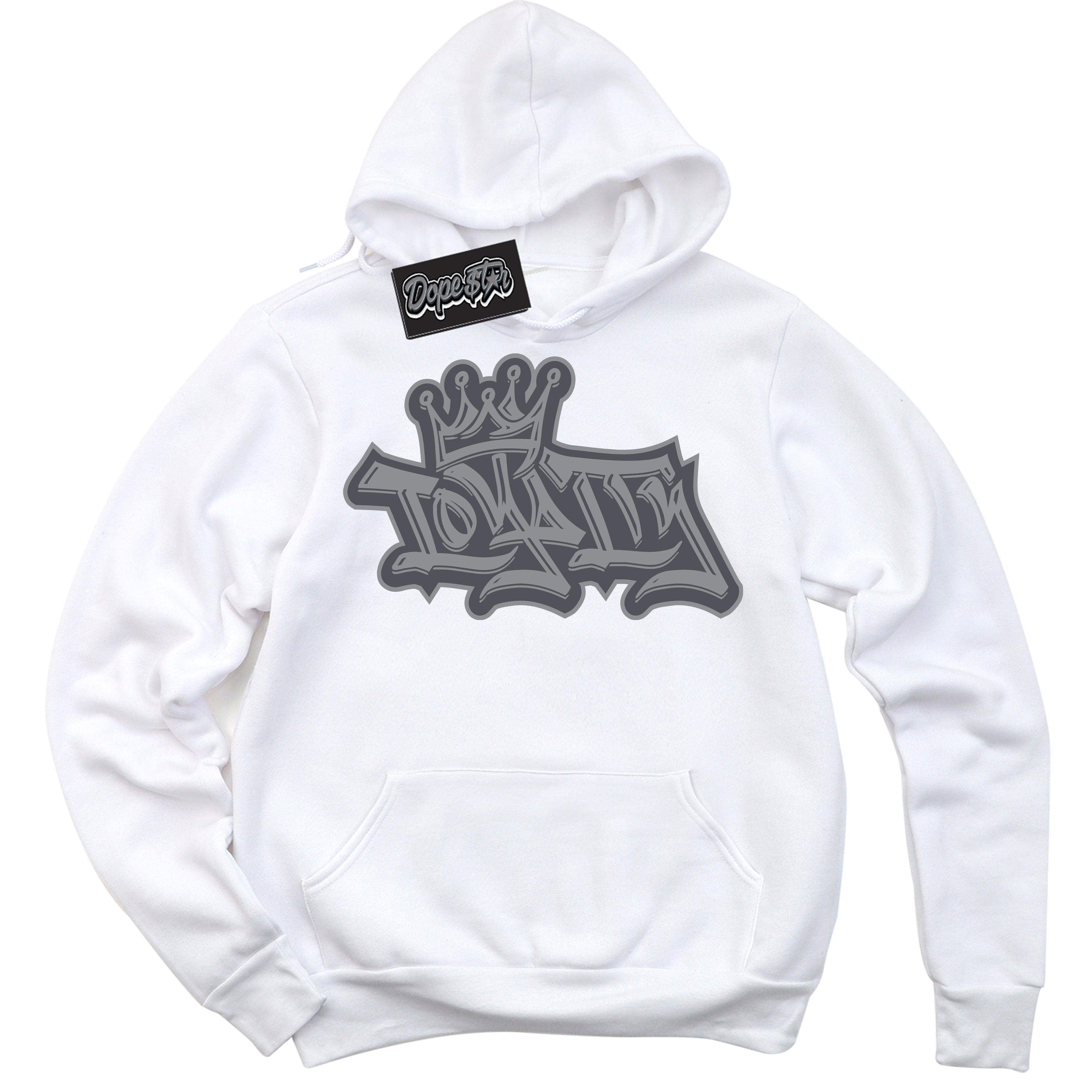 Cool White Hoodie with “ Loyalty Crown ”  design that Perfectly Matches Paris Olympics Wet Cement 4s Jordans.
