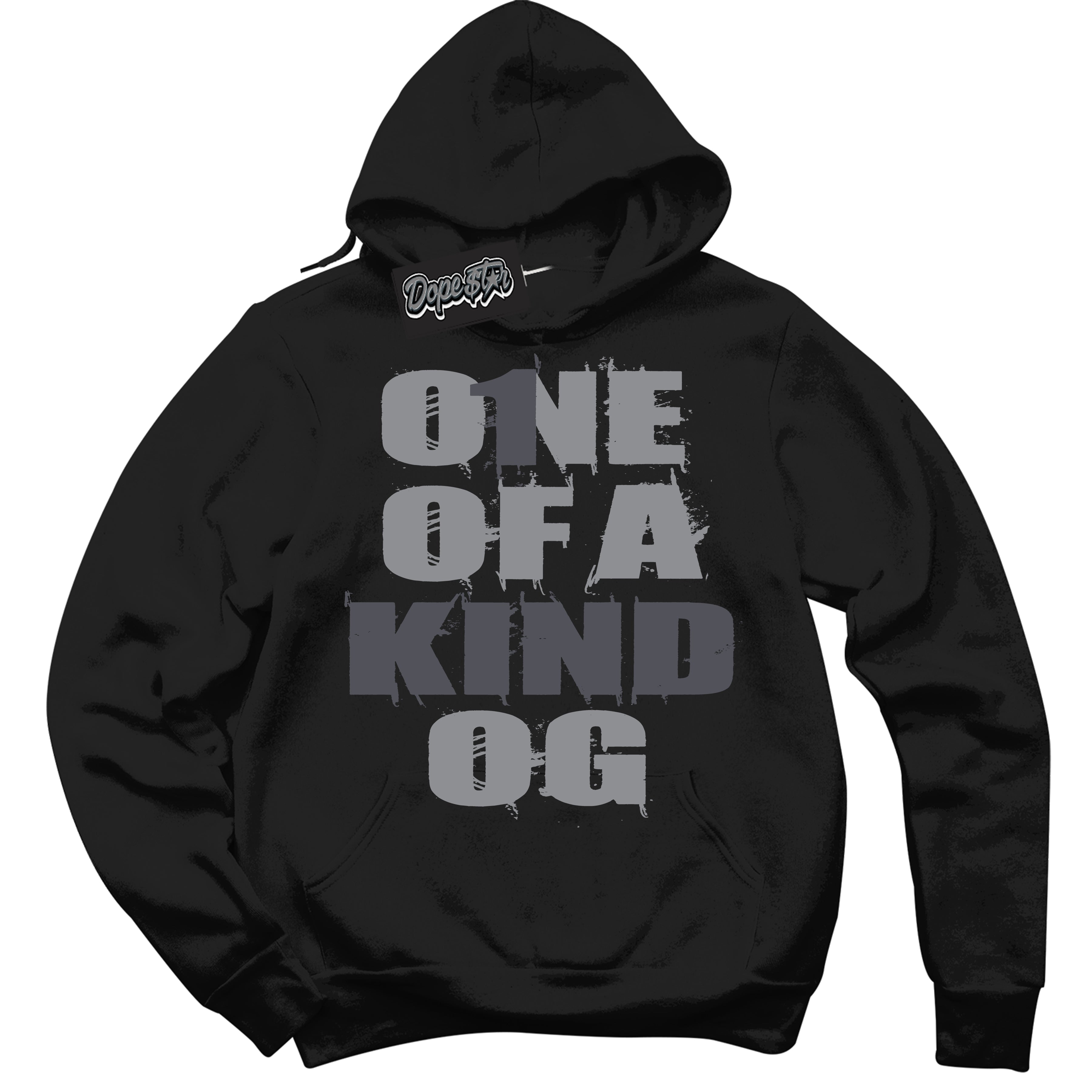 Cool Black Hoodie with “ One Of A Kind ”  design that Perfectly Matches Paris Olympics Wet Cement 4s Jordans.
