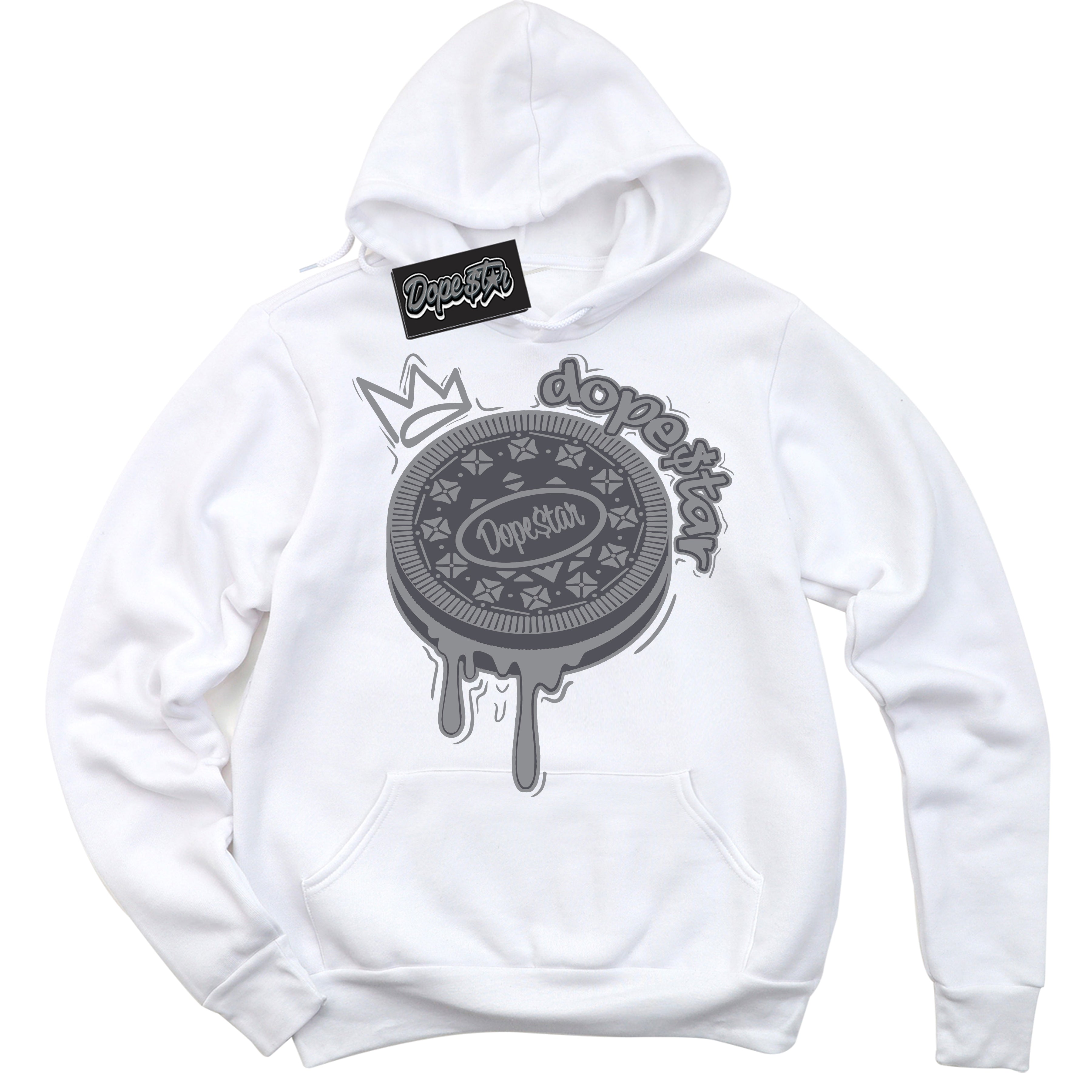 Cool White Hoodie with “ Oreo DS ”  design that Perfectly Matches Paris Olympics Wet Cement 4s Jordans.
