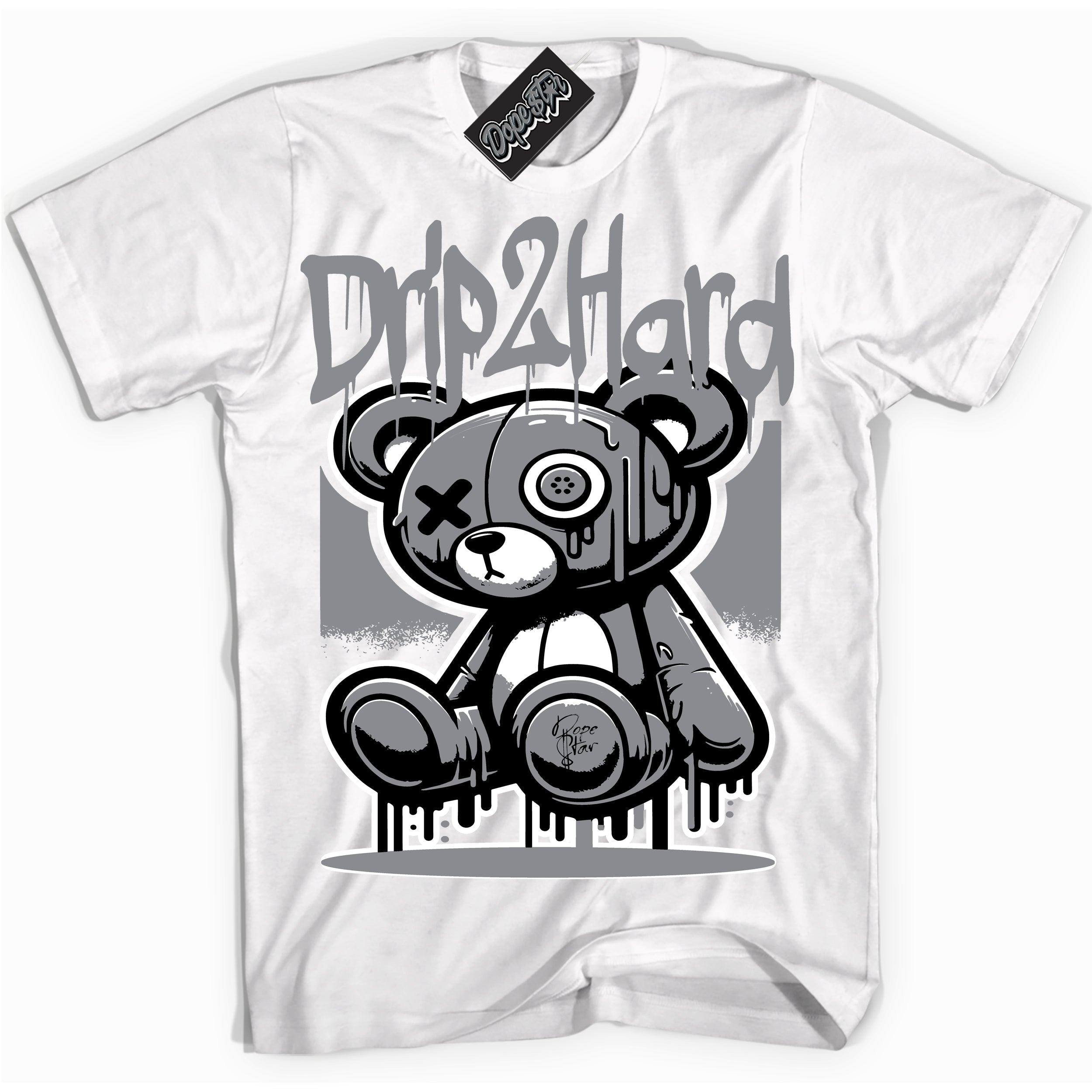 Cool White graphic tee with “ Drip 2 Hard ” design, that perfectly matches Black Canvas 4s