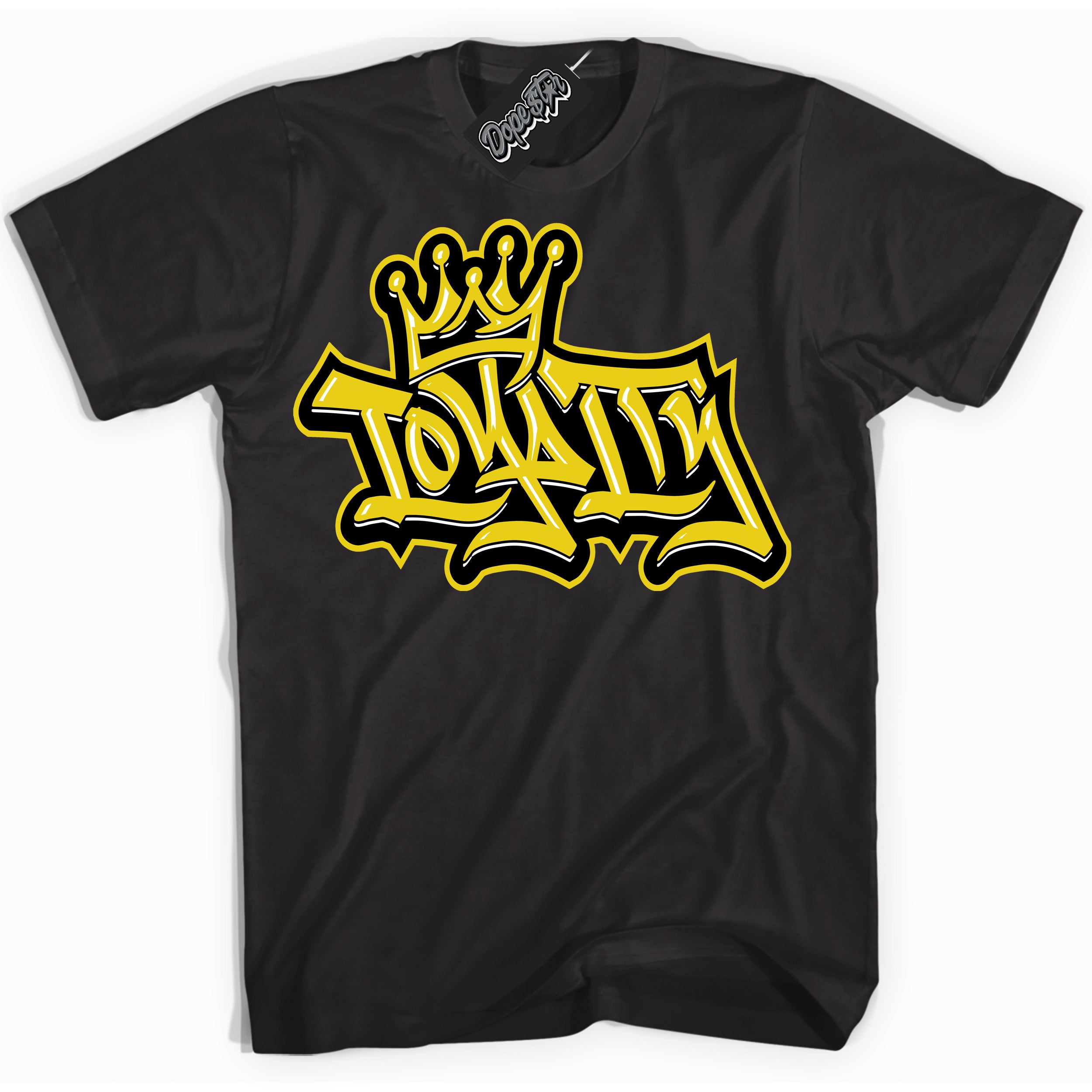 Cool Black Shirt with “ Loyalty Crown” design that perfectly matches Vivid Sulfur 4s Jordans.
