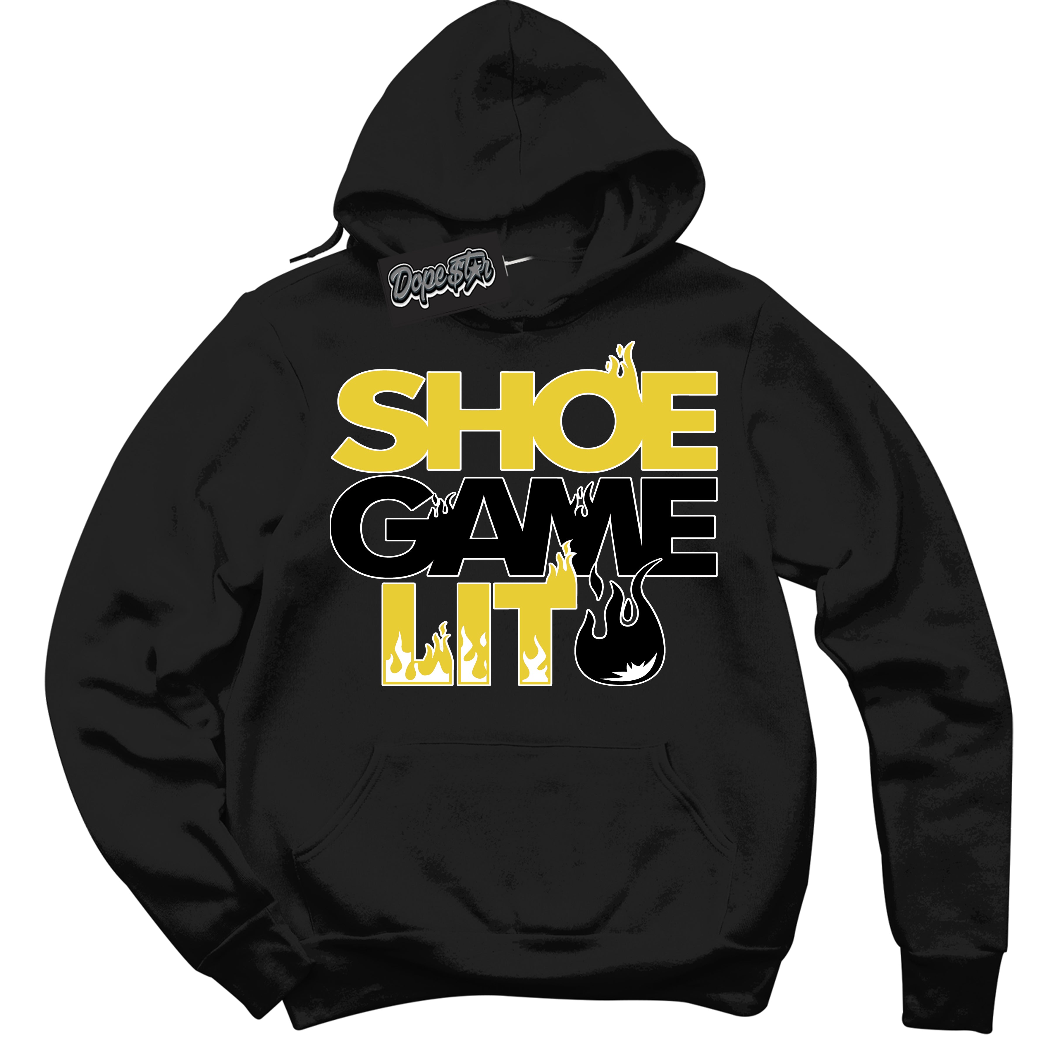 Cool White Shirt with “ Shoe Game Lit” design that perfectly matches Vivid Sulfur 4s Jordans.
