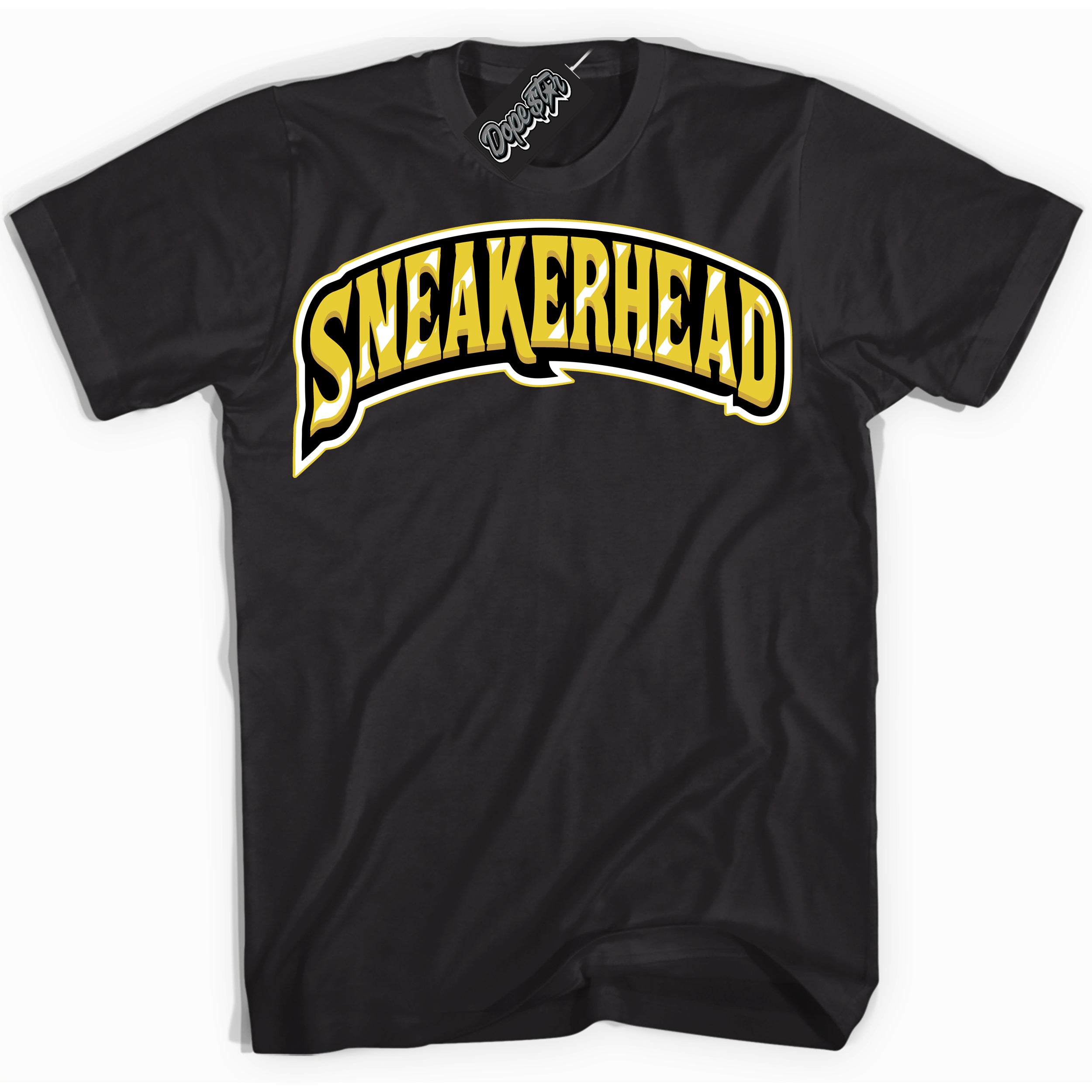 Cool Black Shirt with “ Sneakerhead” design that perfectly matches Vivid Sulfur 4s Jordans.