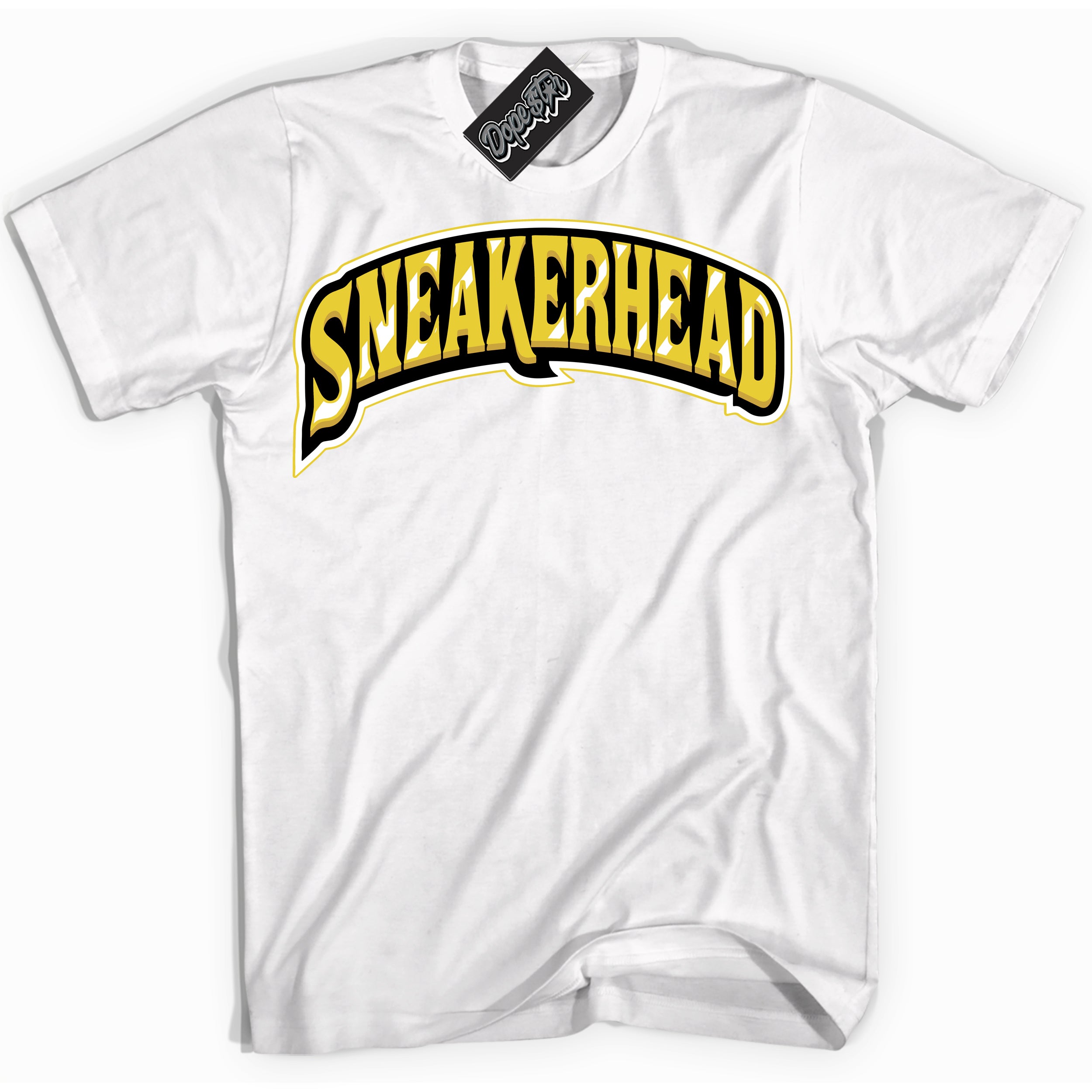 Cool White Shirt with “ Sneakerhead” design that perfectly matches Vivid Sulfur 4s Jordans.
