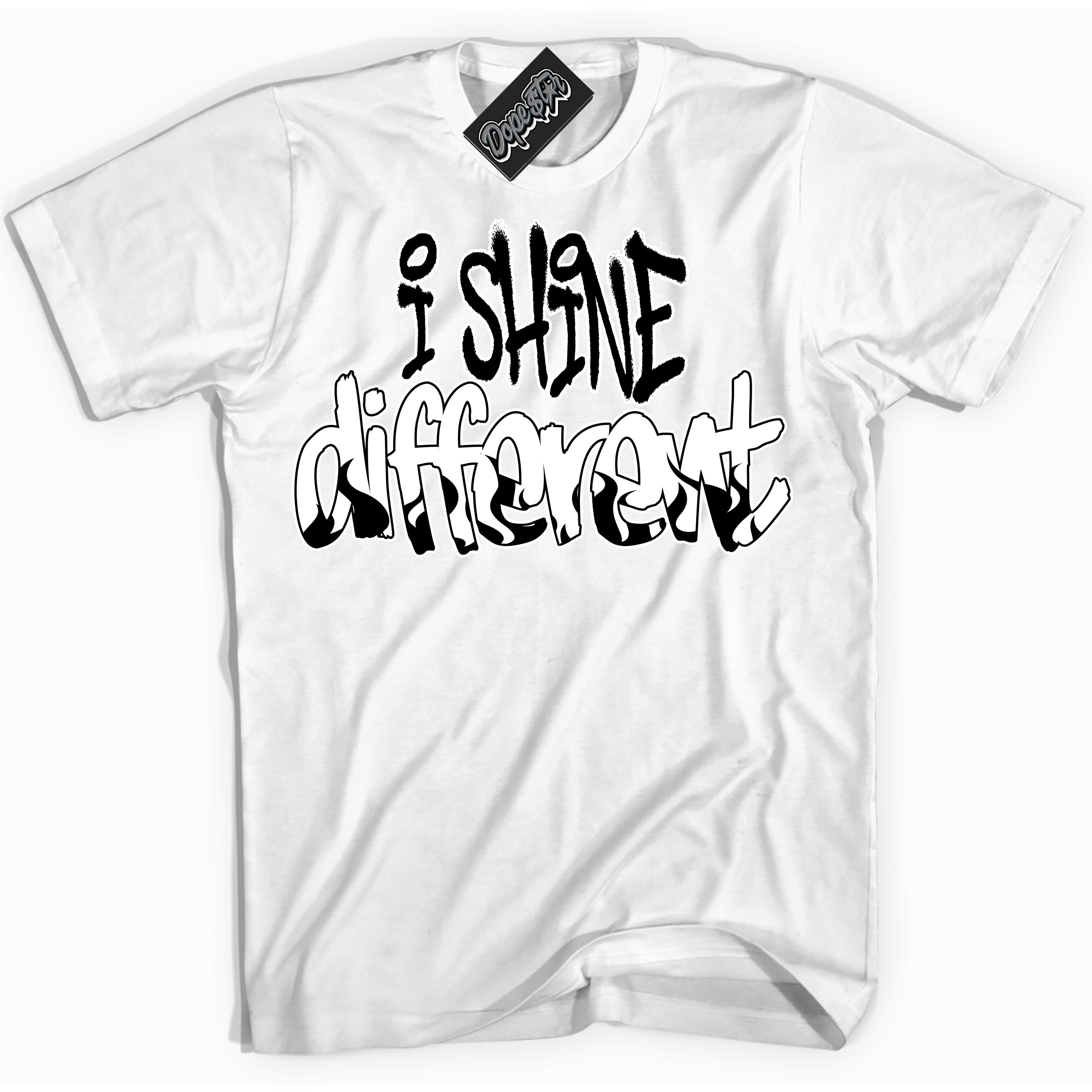 Cool White Shirt with “I Shine Different” design that perfectly matches the White Thunder 4s Jordans.