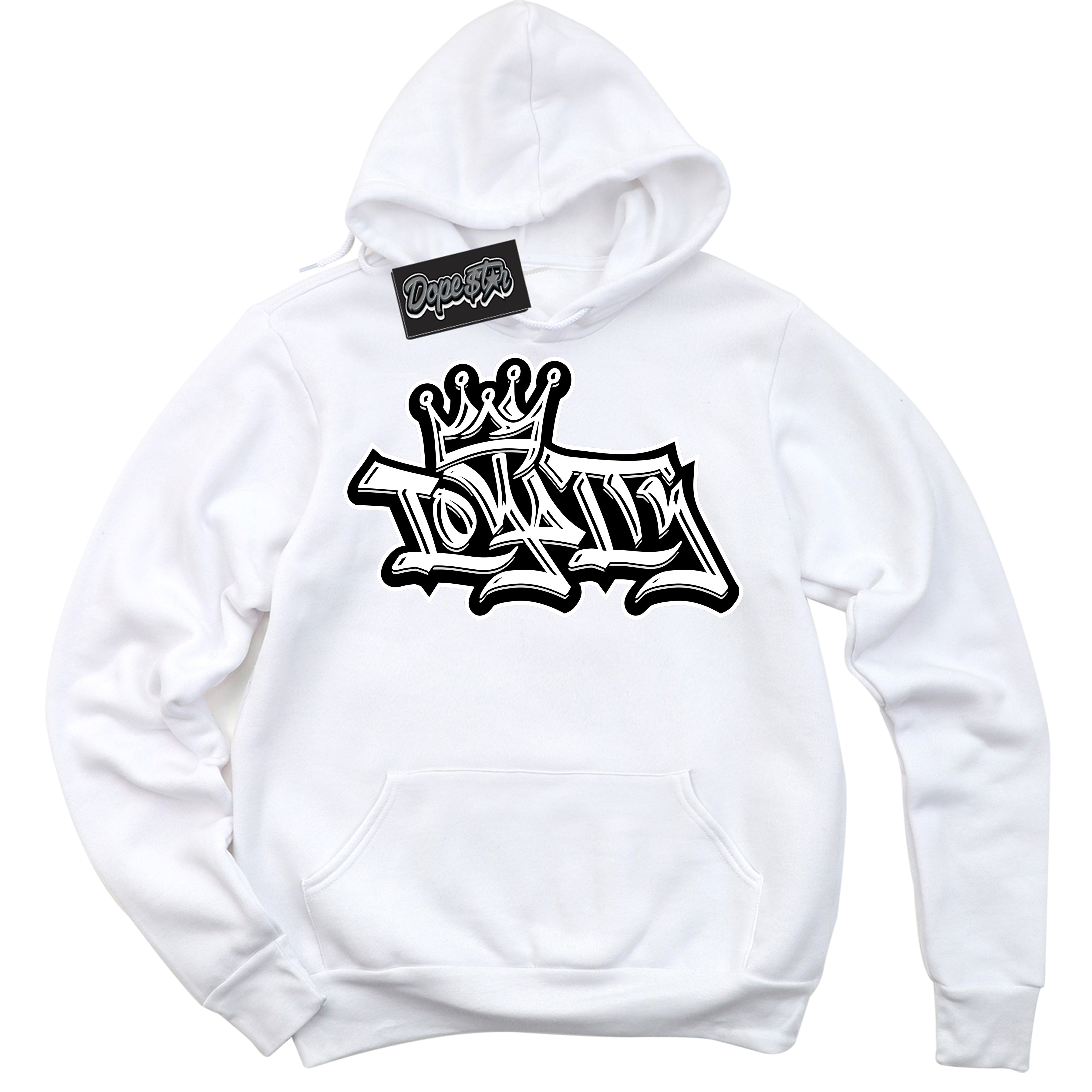 Cool White Hoodie with “Loyalty Crown” design that Perfectly Matches White Thunder 4s Jordans.