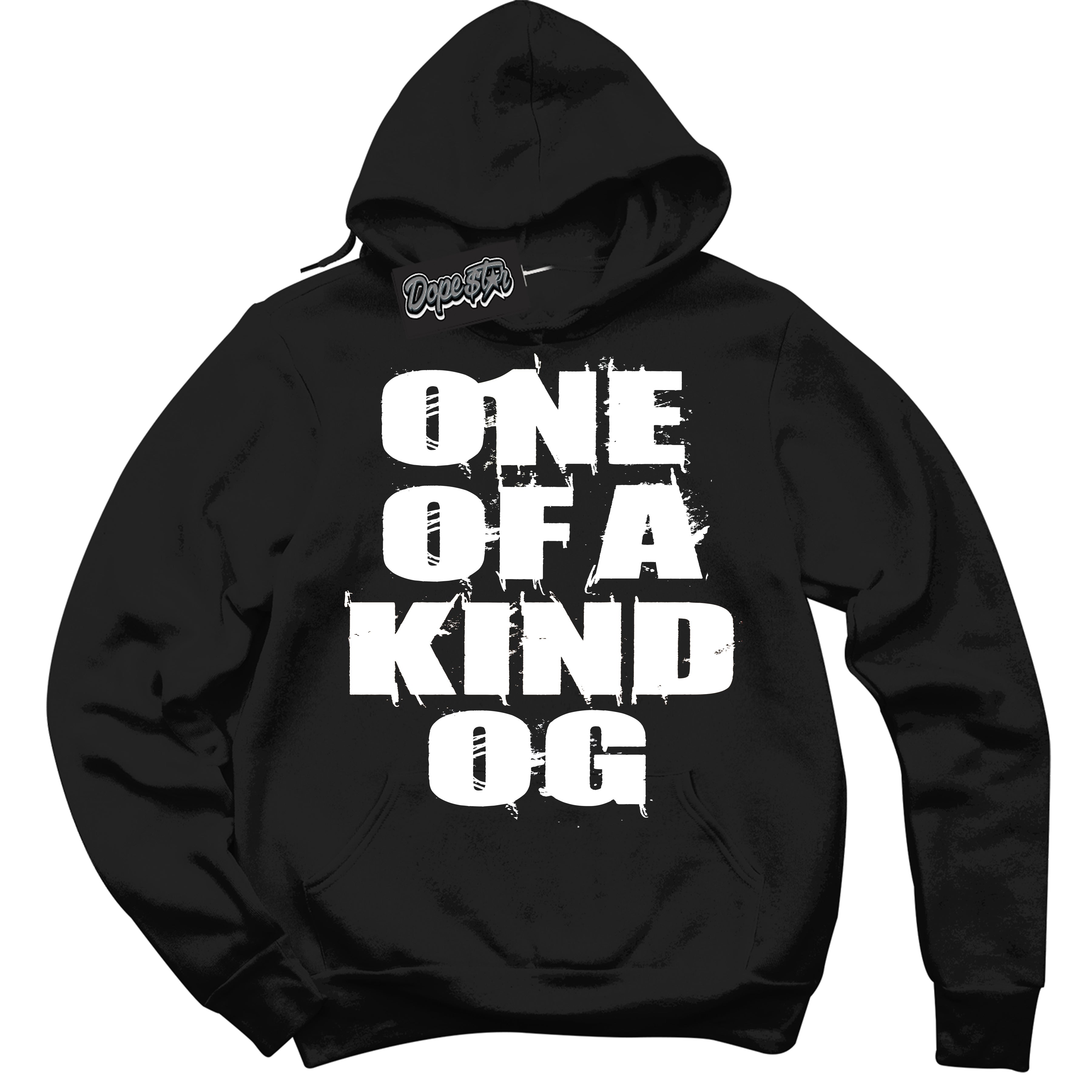 Cool Black Hoodie with “One Of A Kind” design that Perfectly Matches White Thunder 4s Jordans.