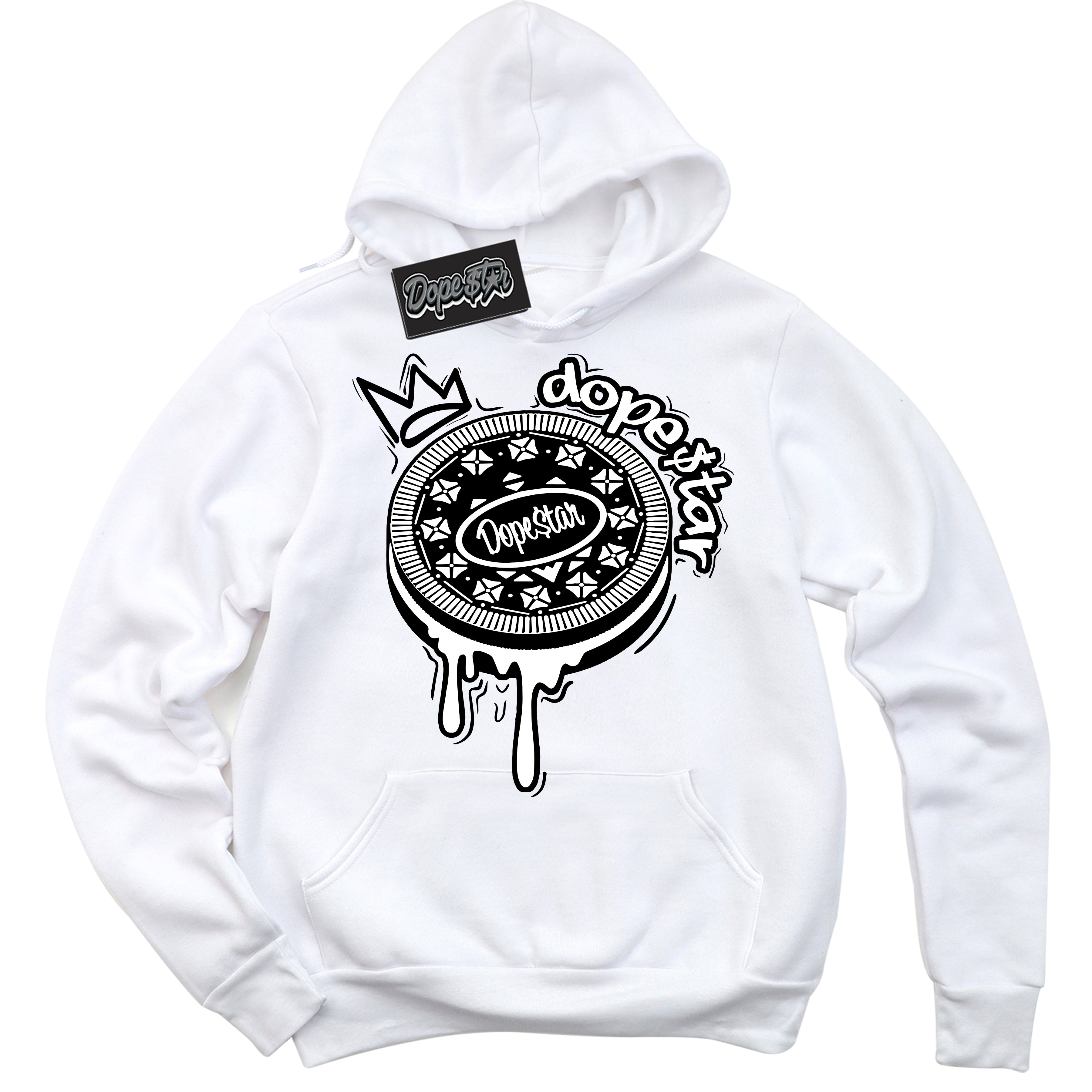 Cool White Hoodie with “Oreo DS” design that Perfectly Matches White Thunder 4s Jordans.