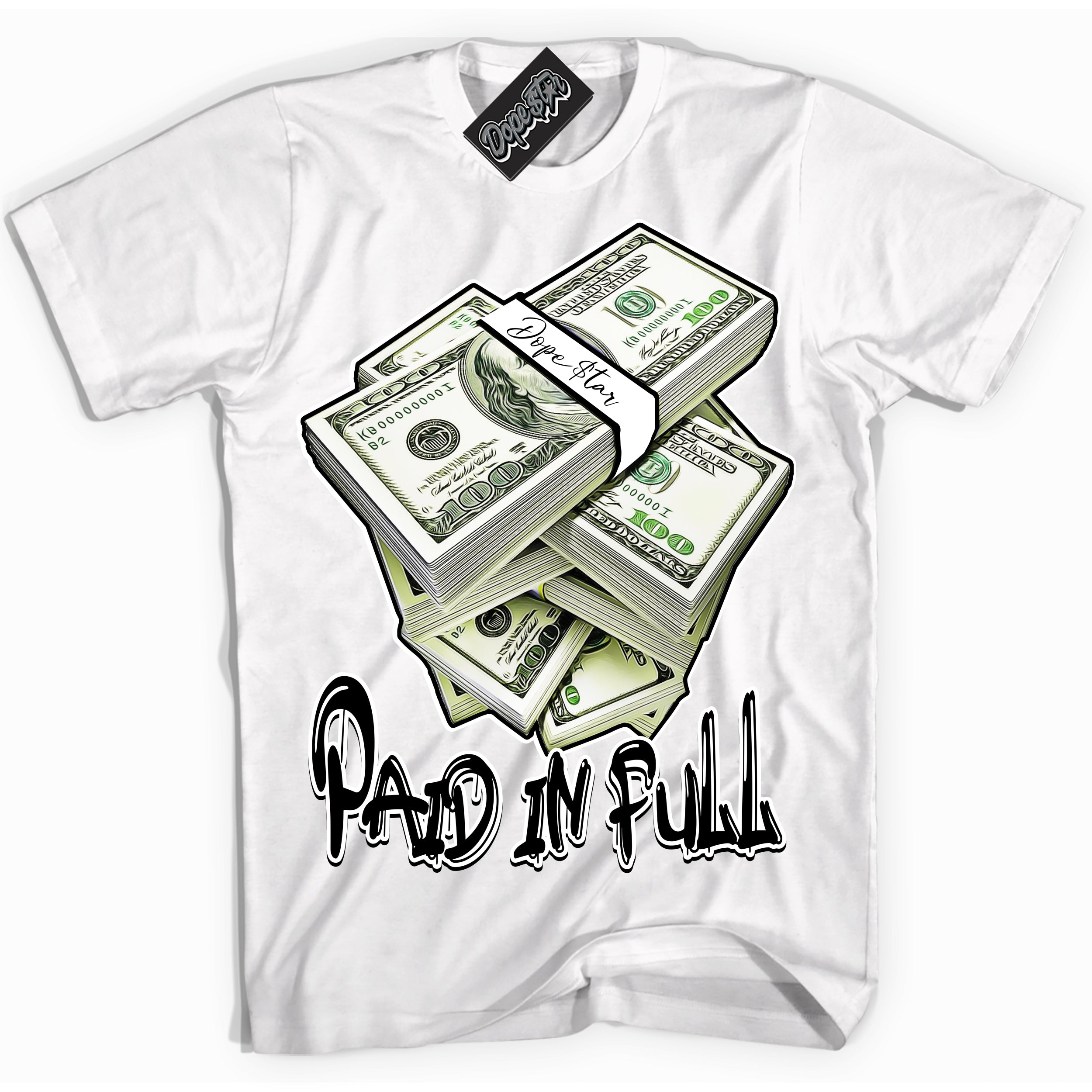 Cool White Shirt with “Paid In Full” design that perfectly matches the White Thunder 4s Jordans.