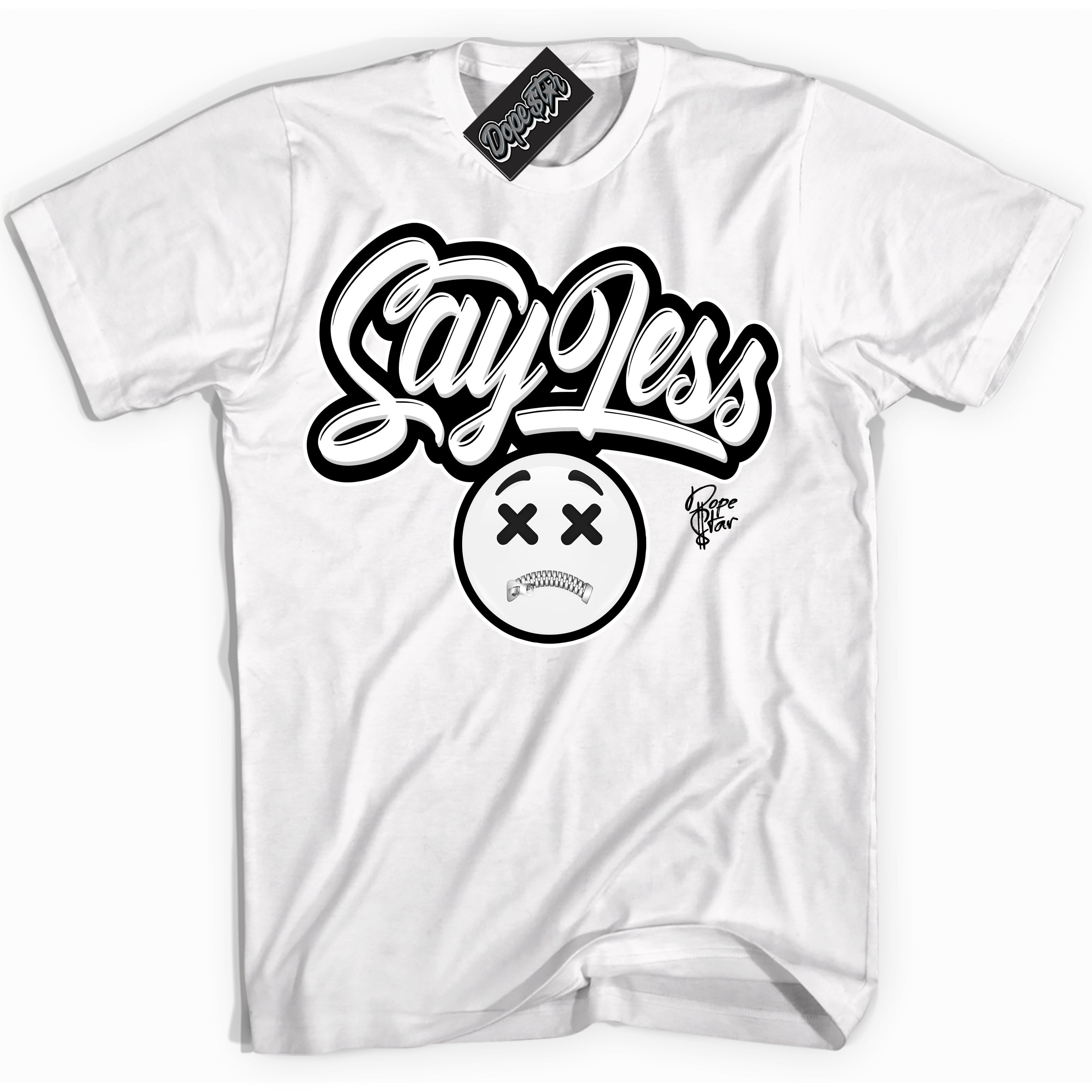 Cool White Shirt with “Say Less” design that perfectly matches the White Thunder 4s Jordans.