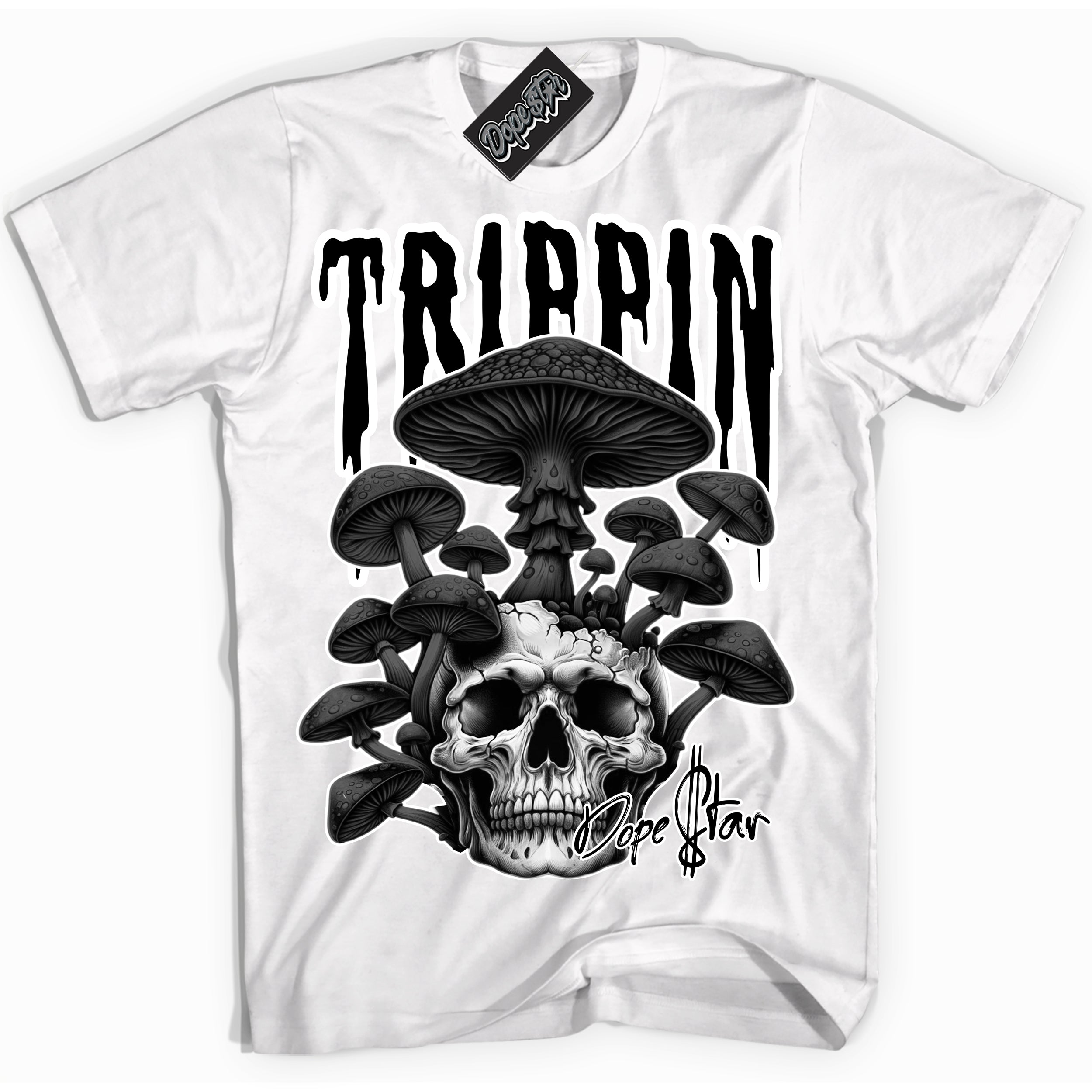 Cool White Shirt with “Trippin” design that perfectly matches the White Thunder 4s Jordans.