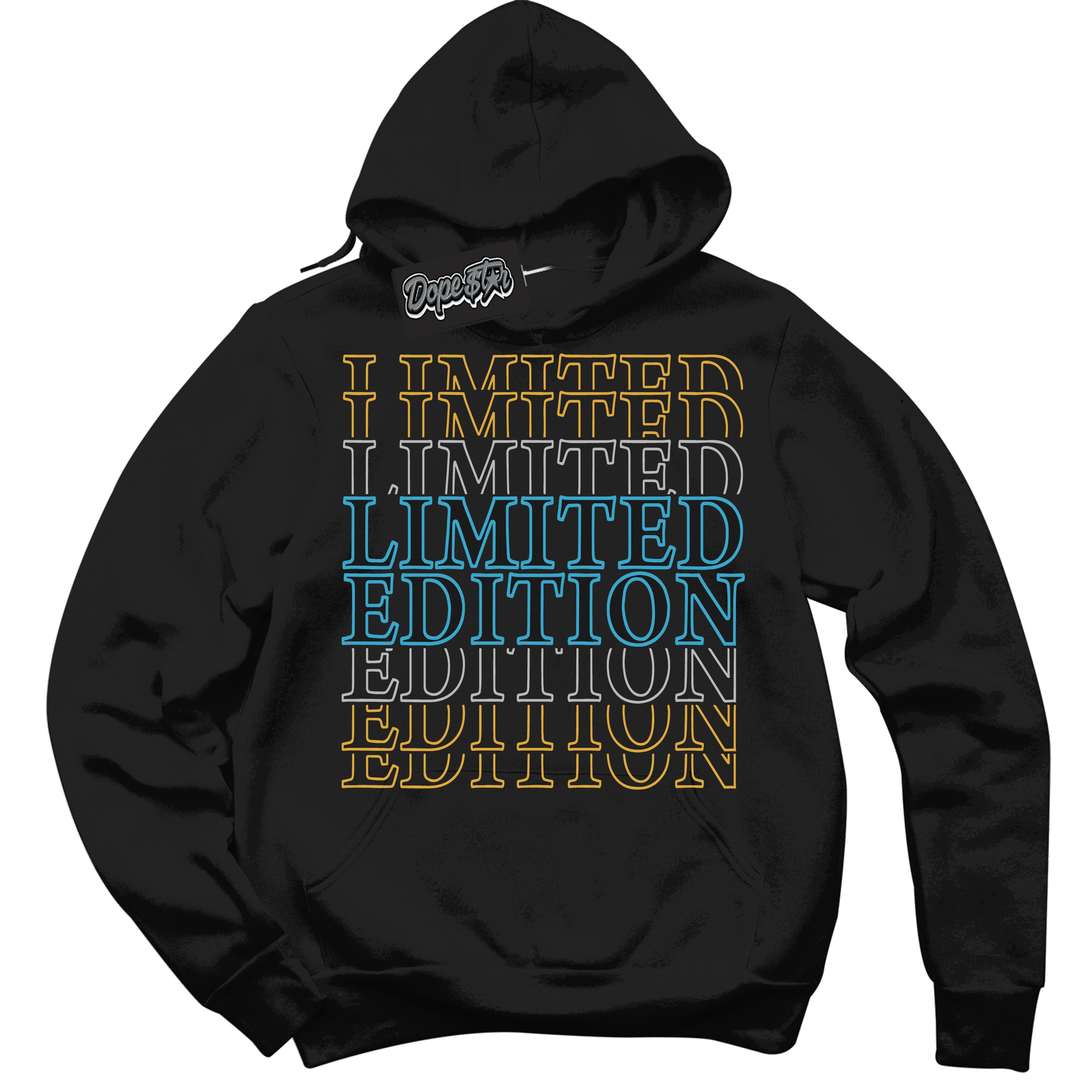 Cool Black Hoodie with “ Limited Edition ”  design that Perfectly Matches Aqua 5s Sneakers.