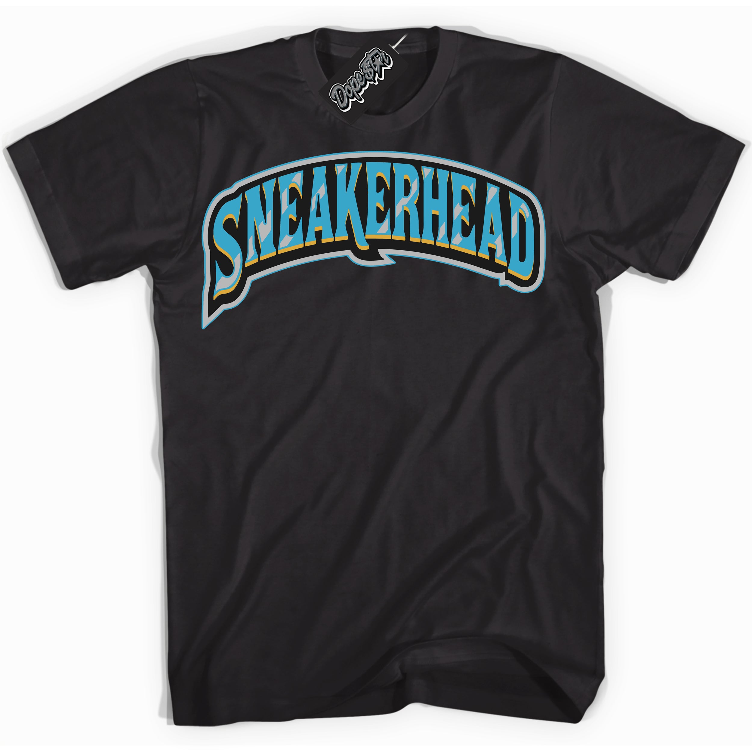 Cool Black Shirt with “ Sneakerhead” design that perfectly matches Aqua 5s Sneakers.