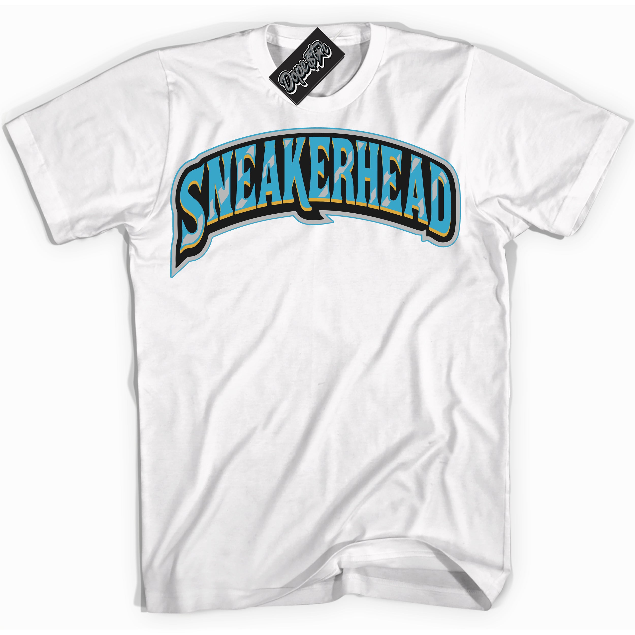 Cool White Shirt with “ Sneakerhead” design that perfectly matches Aqua 5s Sneakers.