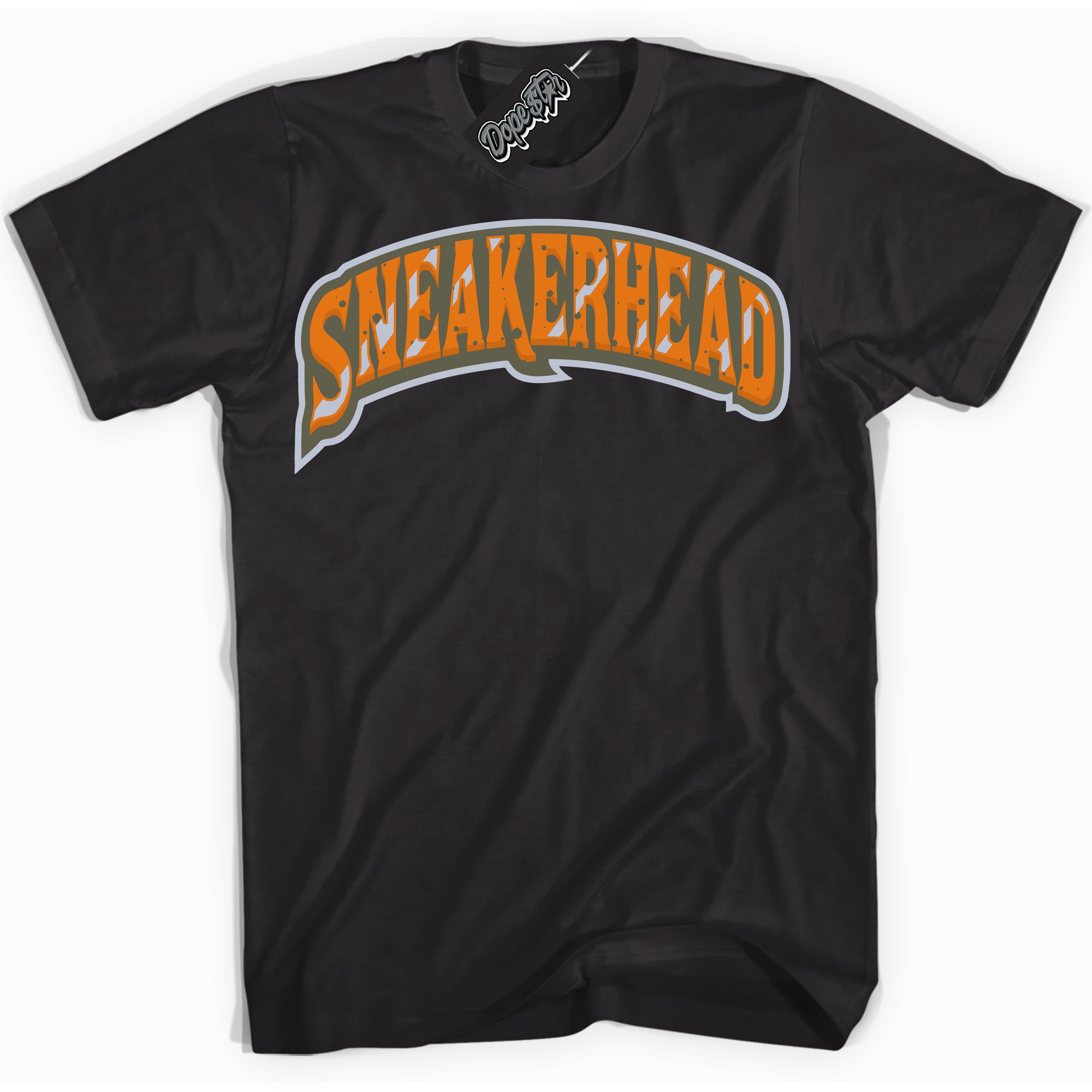 Cool Black Shirt with “ Sneakerhead” design that perfectly matches Olive 5s Sneakers.