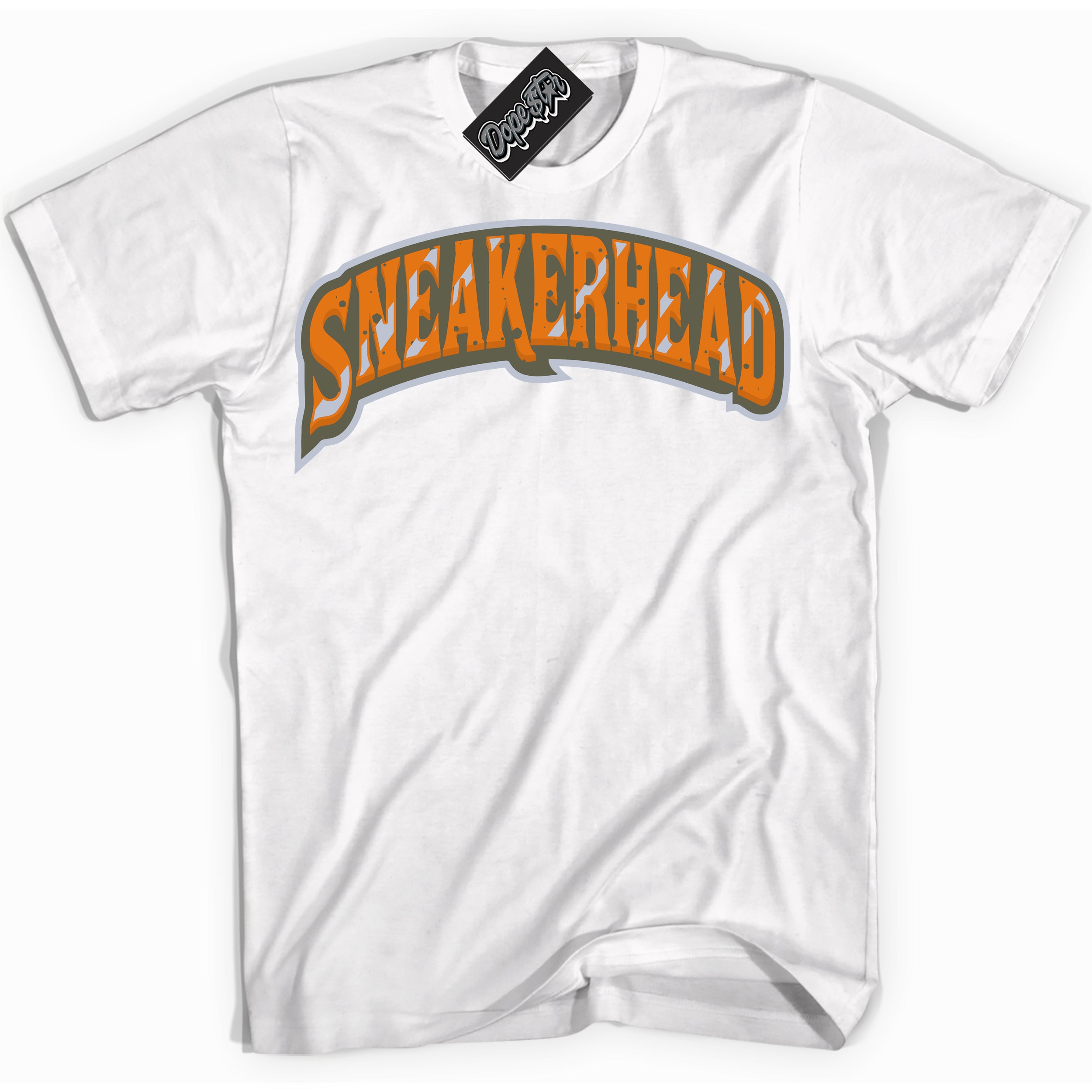 Cool White Shirt with “ Sneakerhead” design that perfectly matches Olive 5s Sneakers.