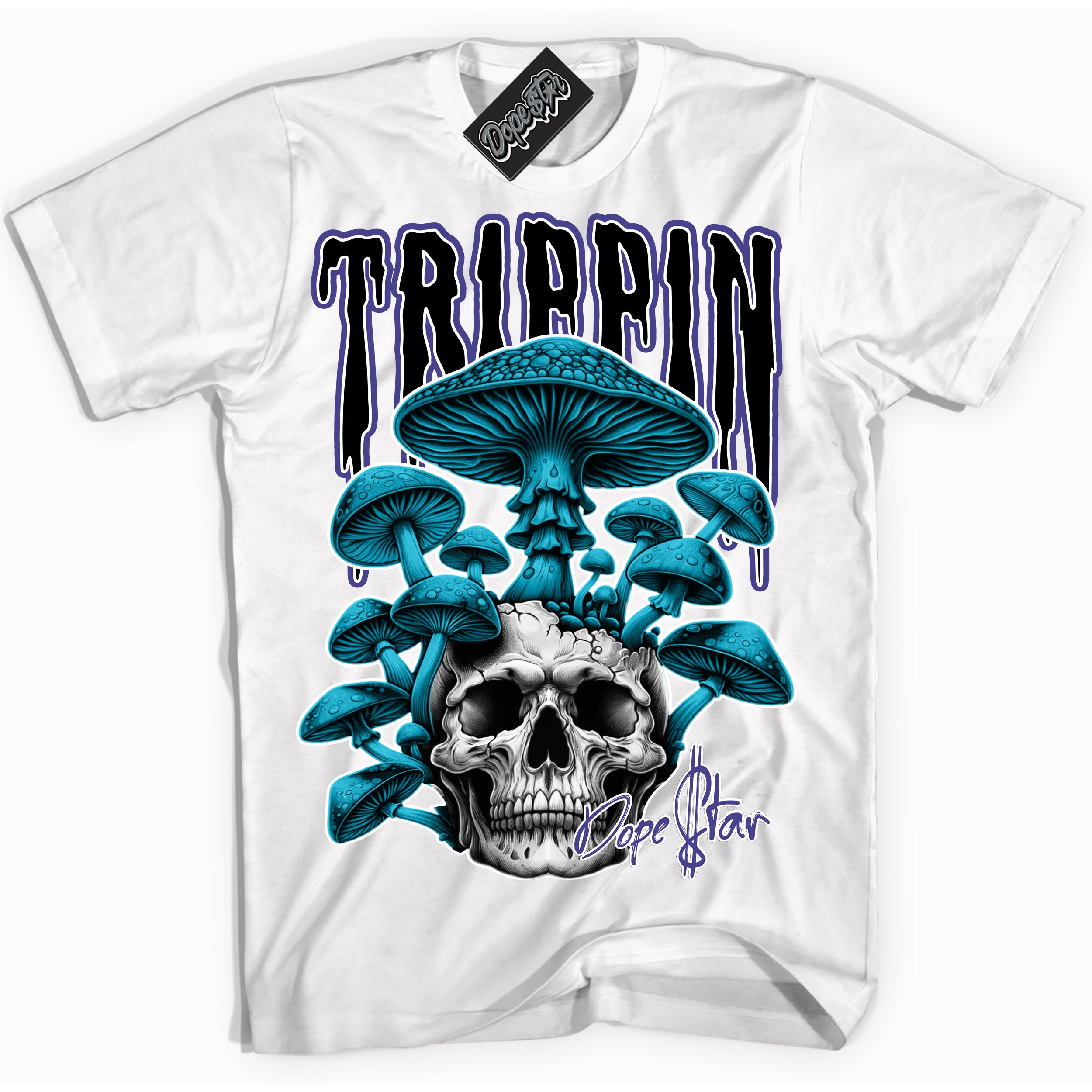 Cool White Shirt with “Trippin” design that perfectly matches the Aqua 6s Sneakers.