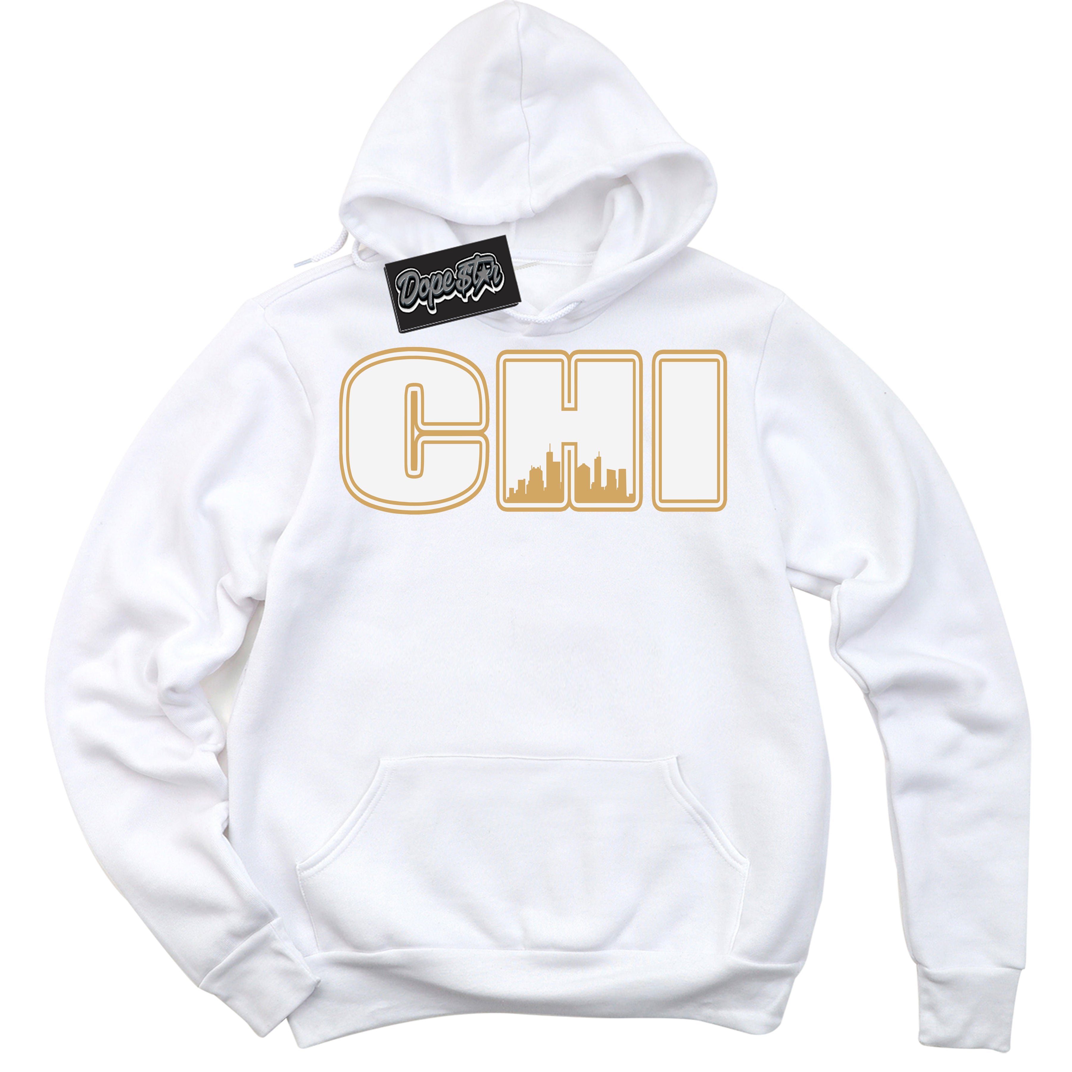 Cool White Hoodie with “ Chicago ”  design that Perfectly Matches Craft Paris 6s Jordans.
