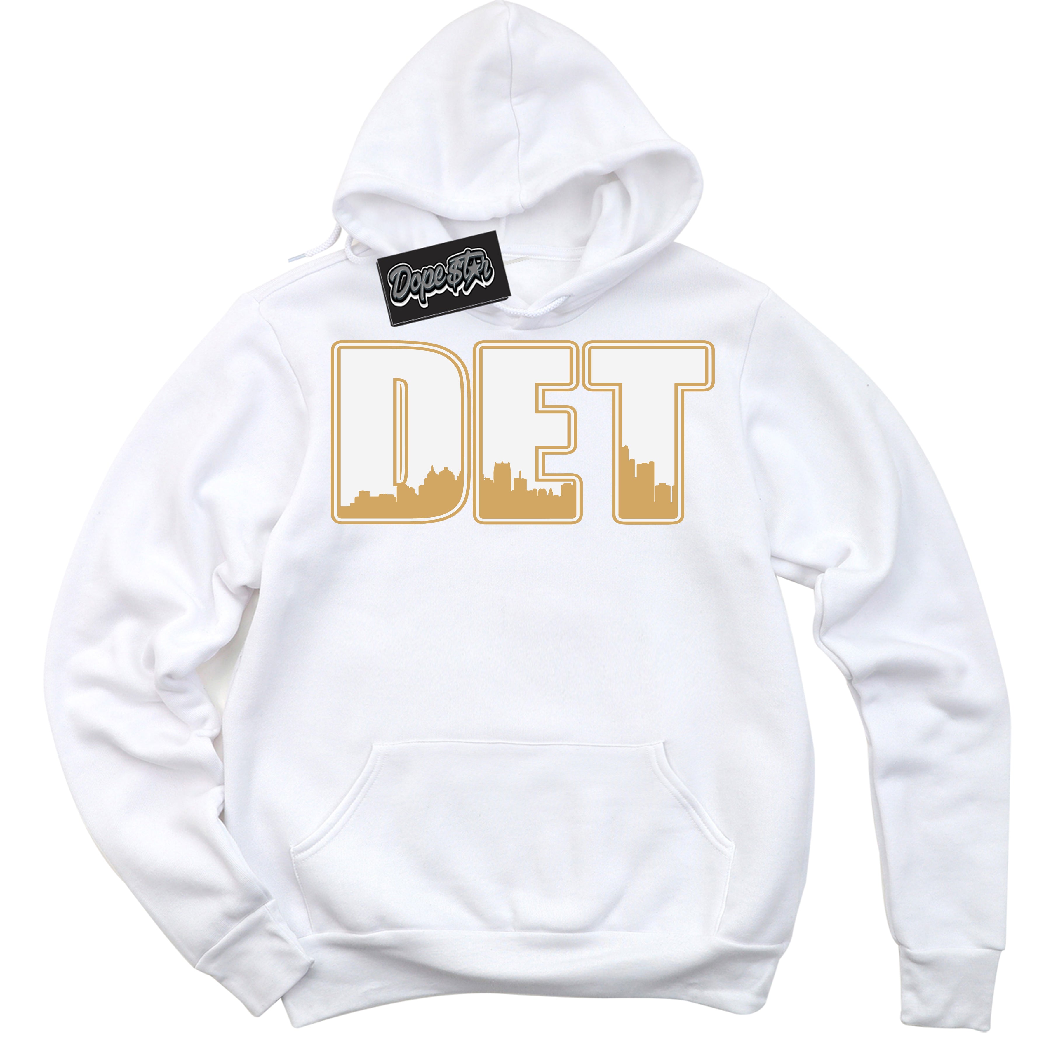 Cool White Hoodie with “ Detroit ”  design that Perfectly Matches Craft Paris 6s Jordans.
