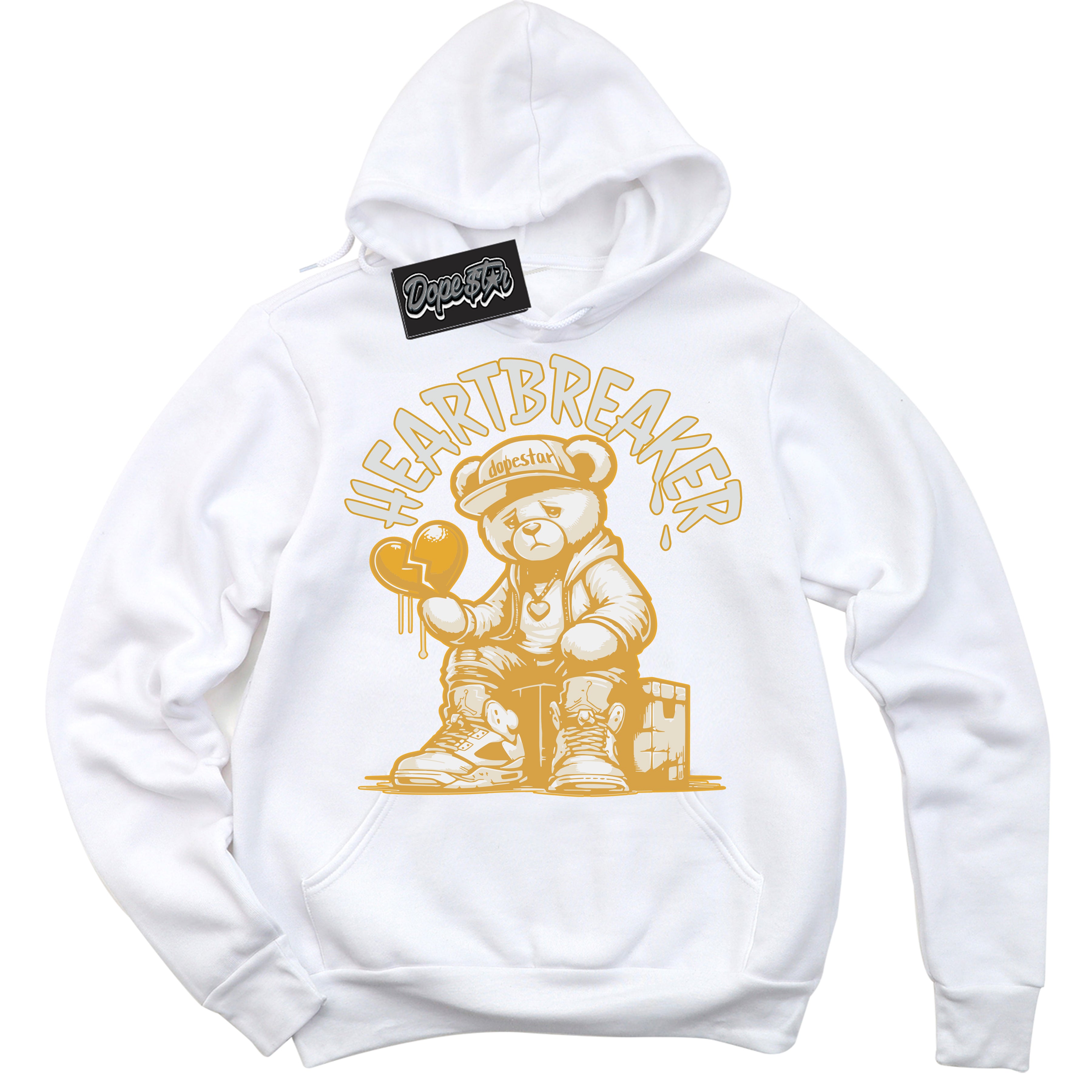 Cool White Hoodie with “ Heartbreaker Bear ”  design that Perfectly Matches Craft Paris 6s Jordans.
