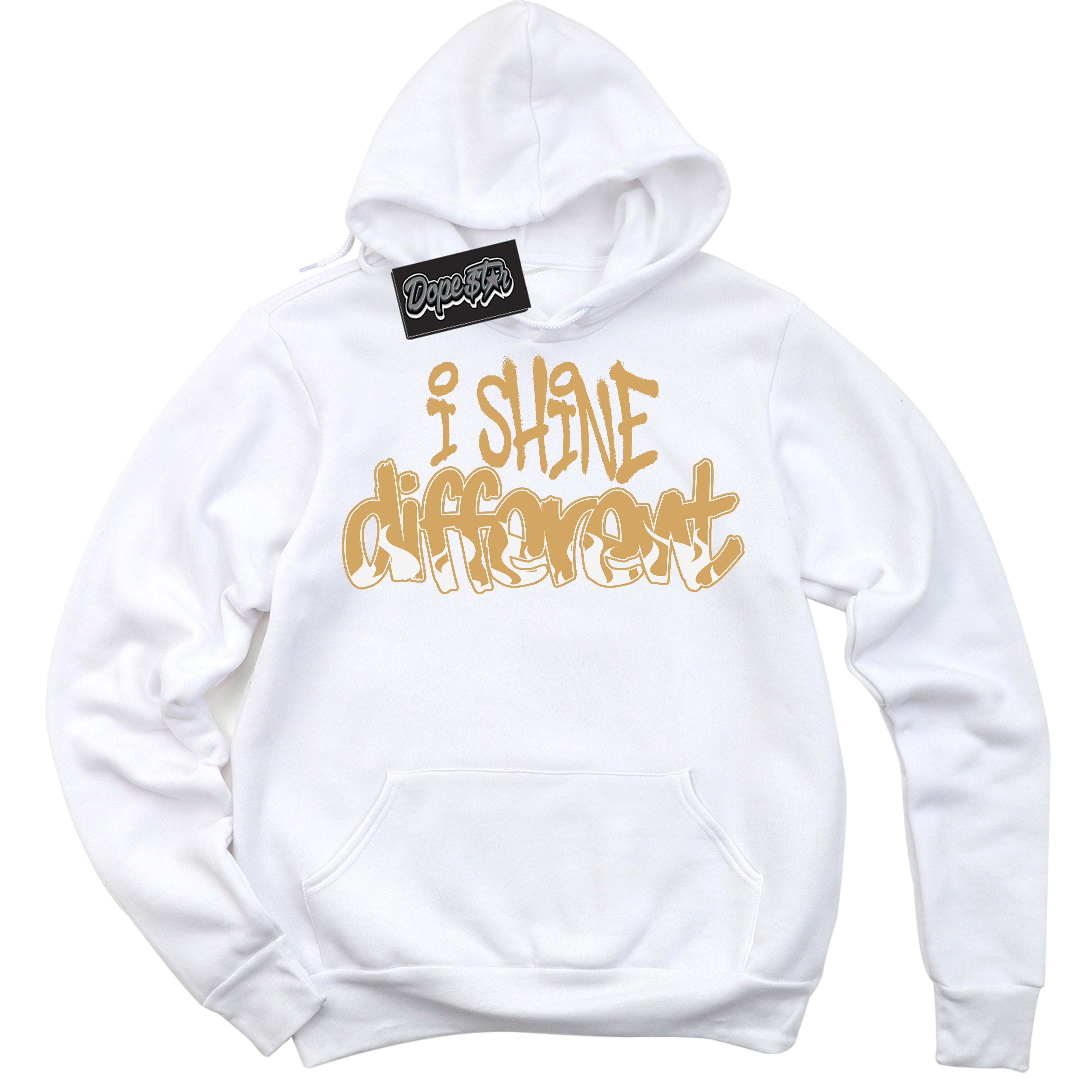 Cool White Hoodie with “ I Shine Different ”  design that Perfectly Matches Craft Paris 6s Jordans.
