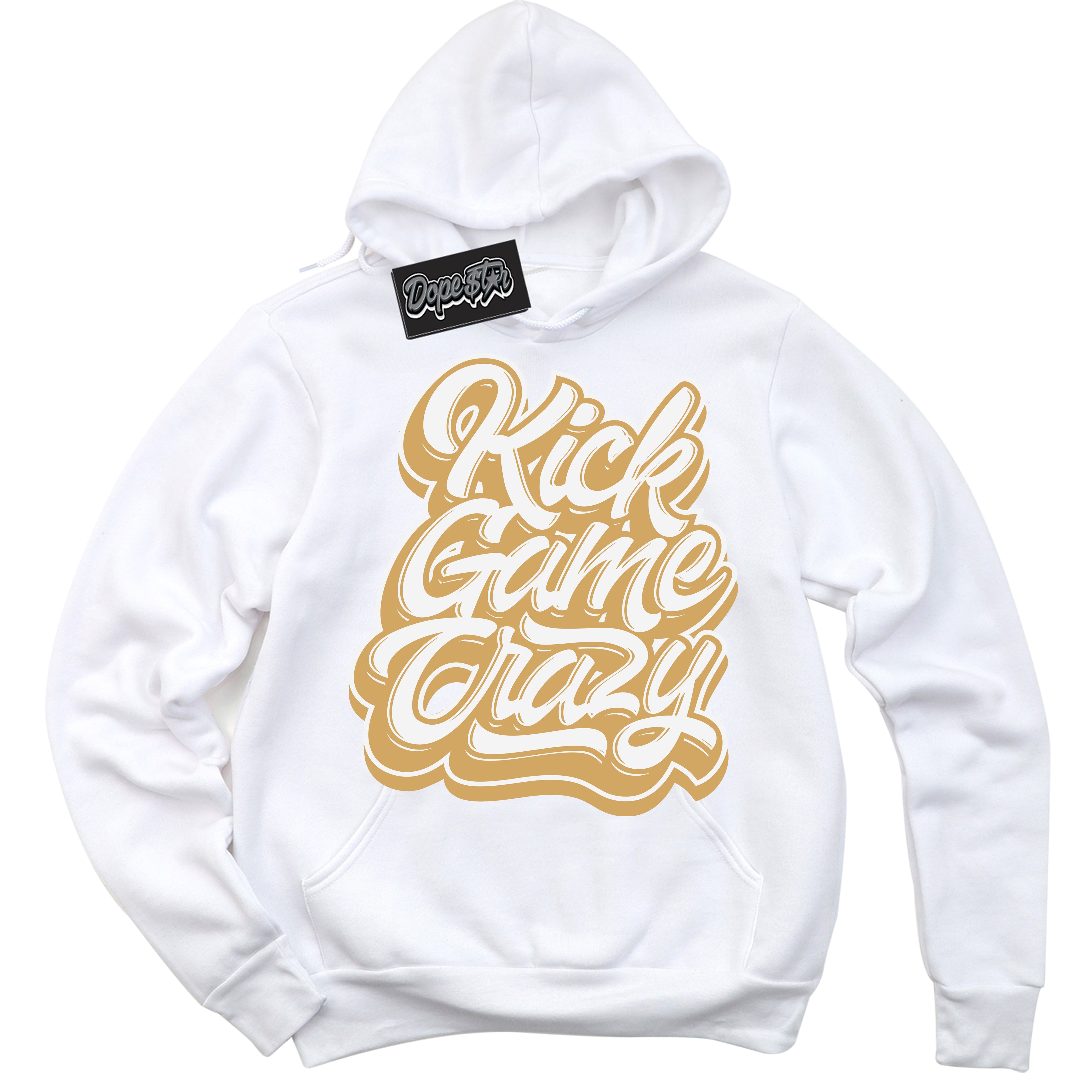 Cool White Hoodie with “ Kick Game Crazy ”  design that Perfectly Matches Craft Paris 6s Jordans.
