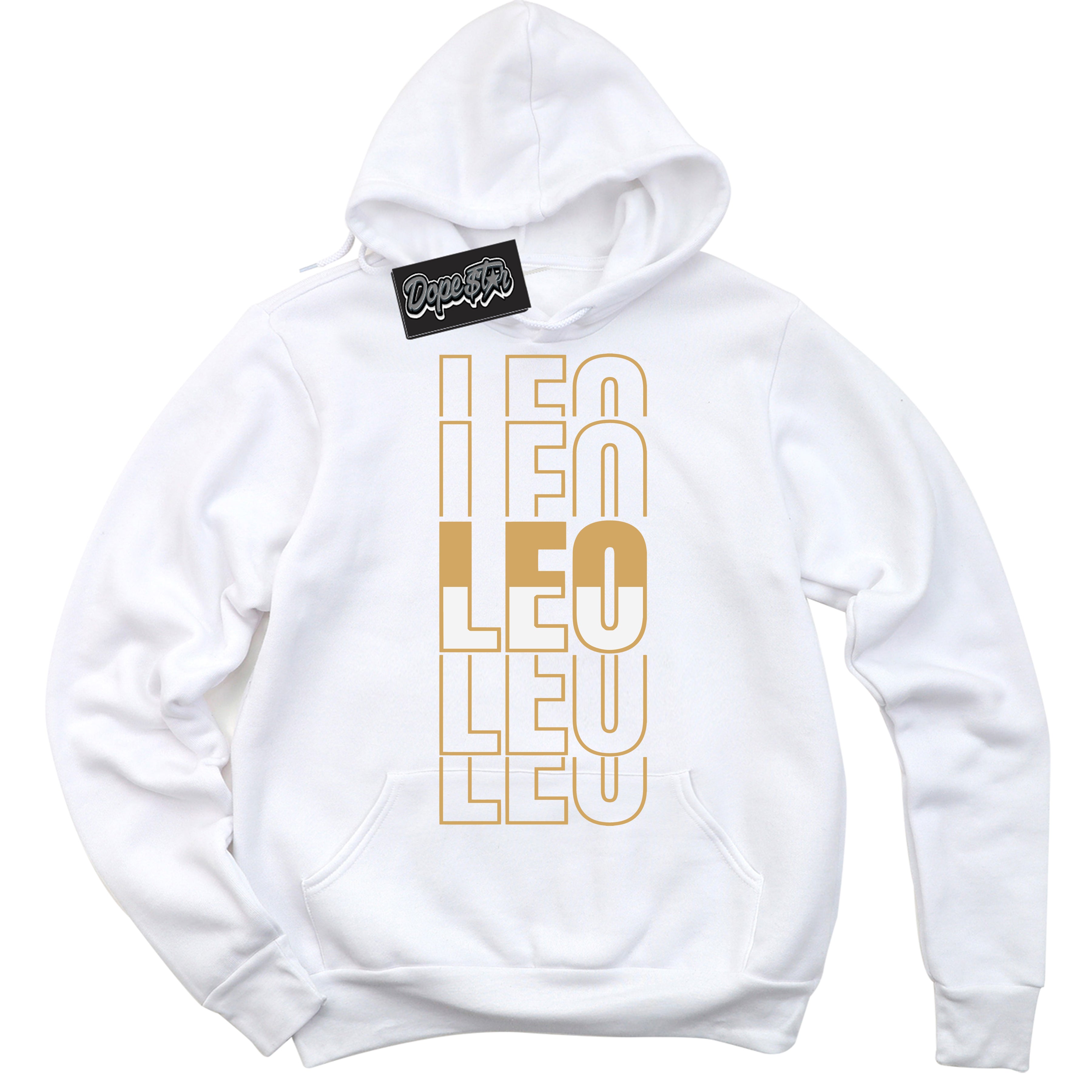 Cool White Hoodie with “ Leo ”  design that Perfectly Matches Craft Paris 6s Jordans.
