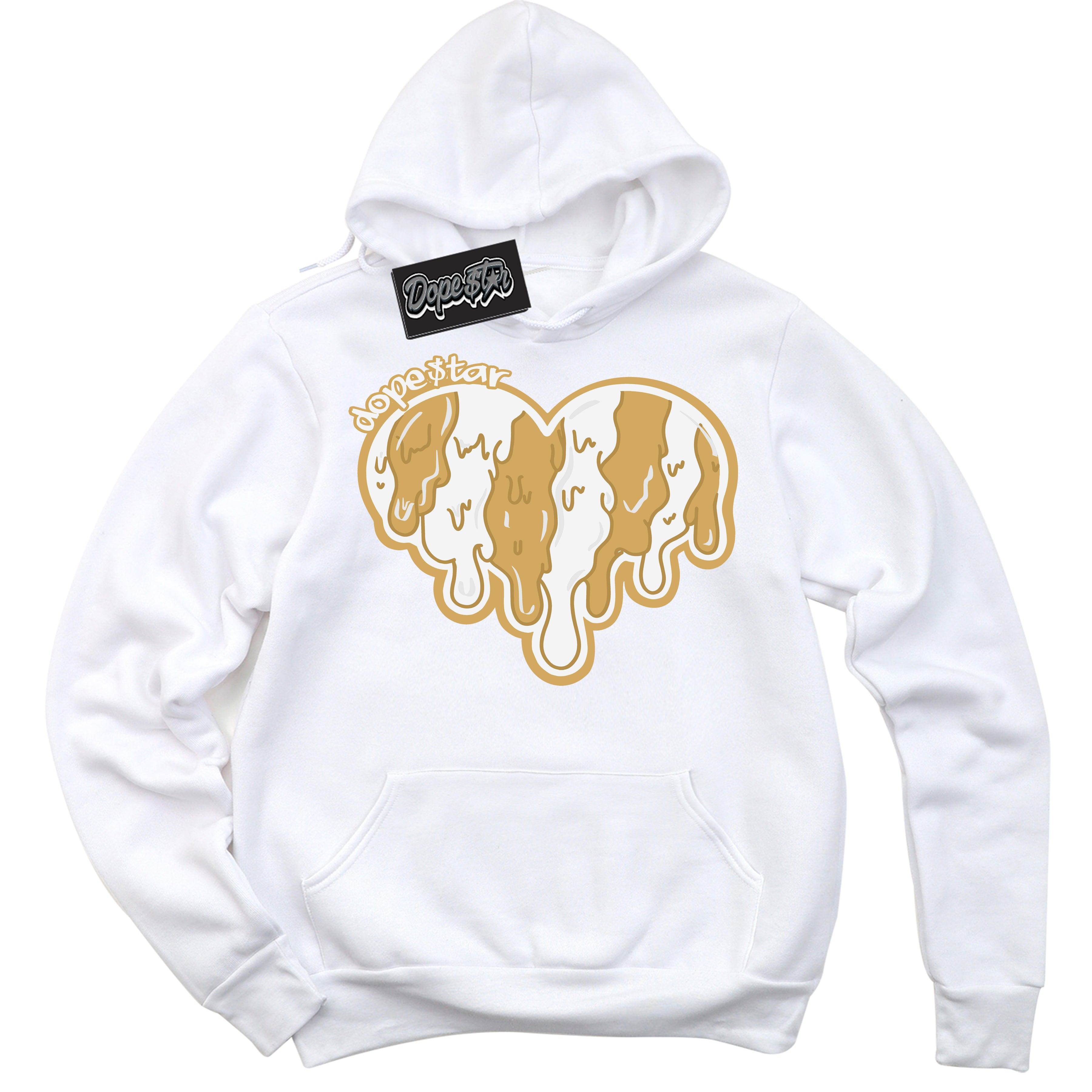 Cool White Hoodie with “ Melting Heart ”  design that Perfectly Matches Craft Paris 6s Jordans.
