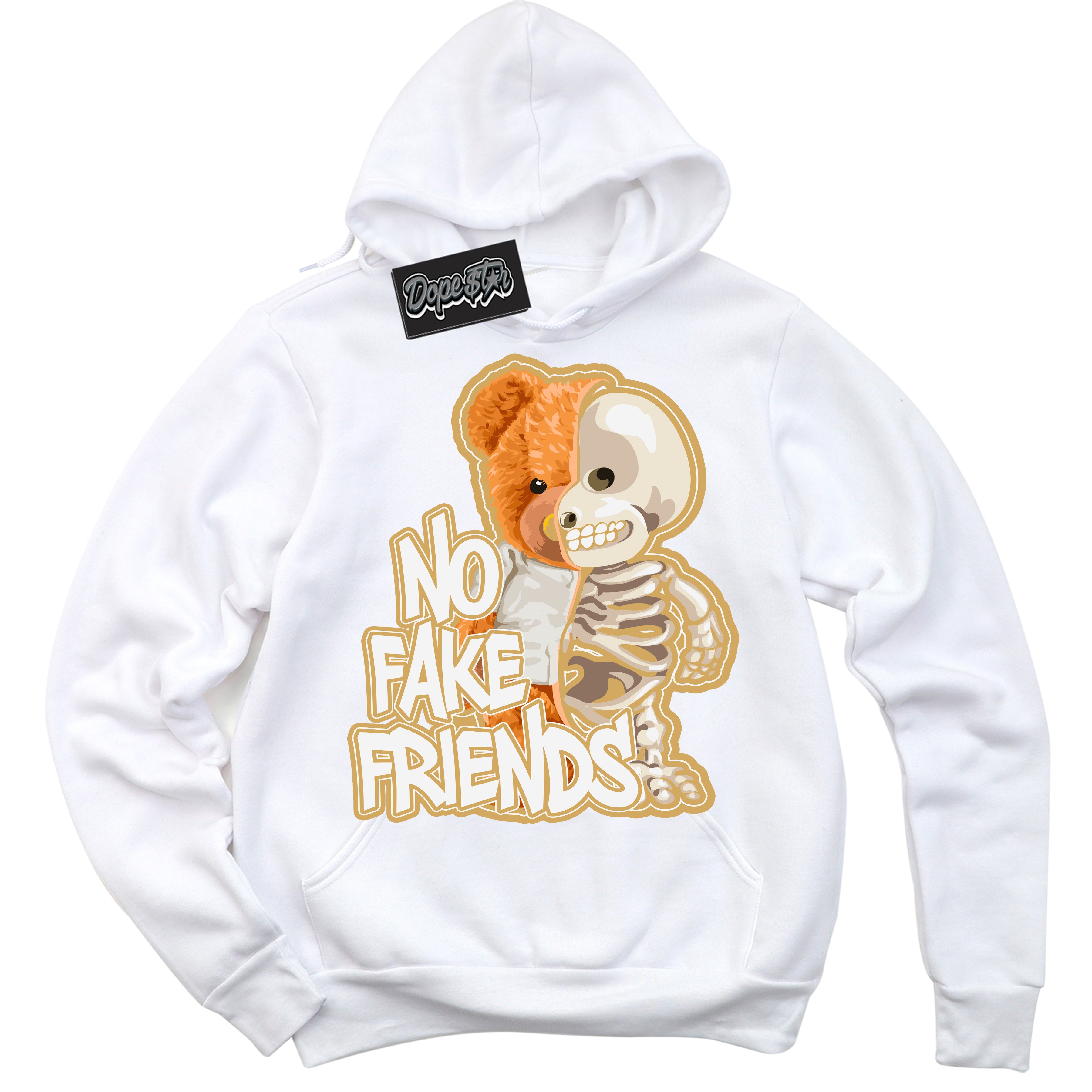 Cool White Hoodie with “ No Fake Friends ”  design that Perfectly Matches Craft Paris 6s Jordans.
