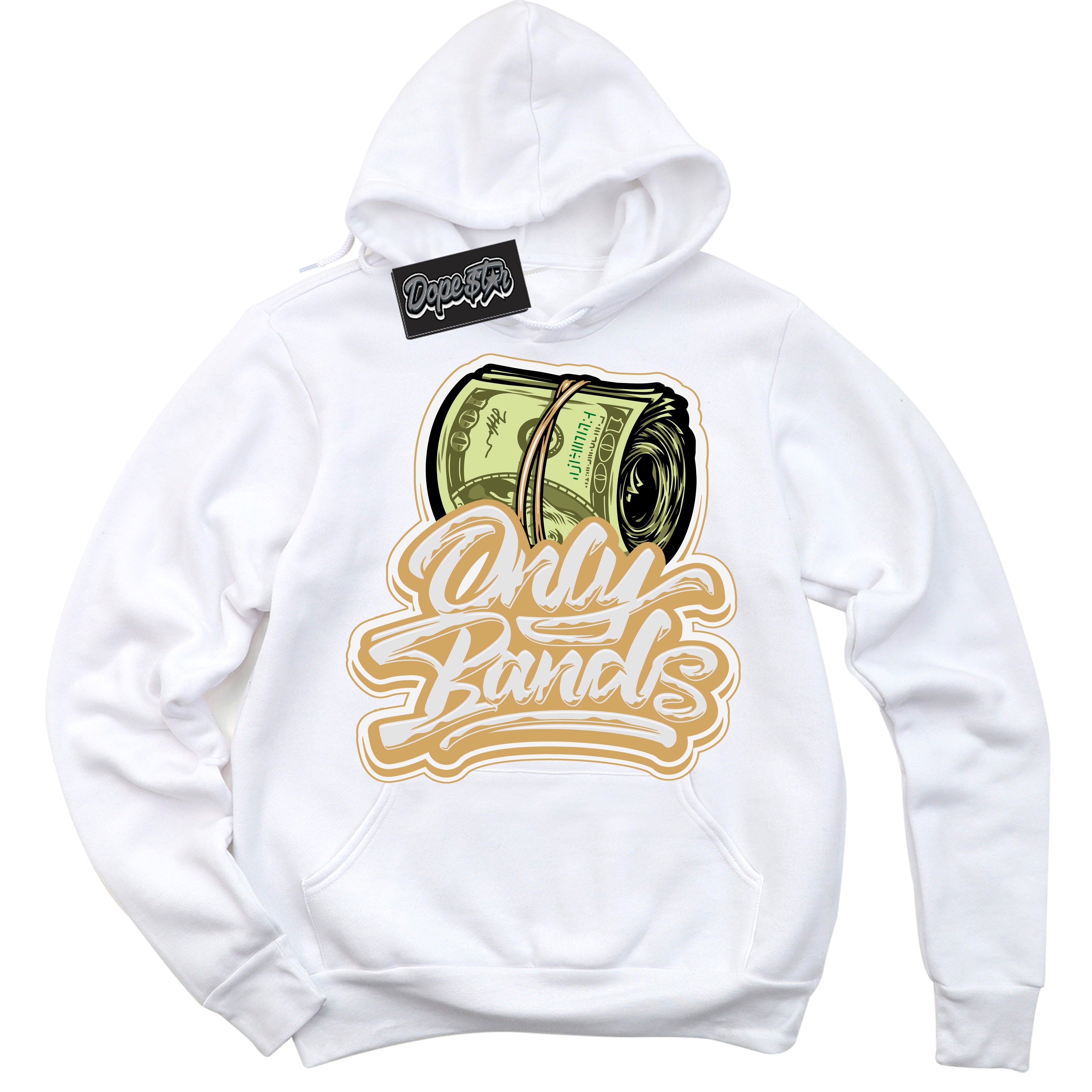 Cool White Hoodie with “ Only Bands ”  design that Perfectly Matches Craft Paris 6s Jordans.
