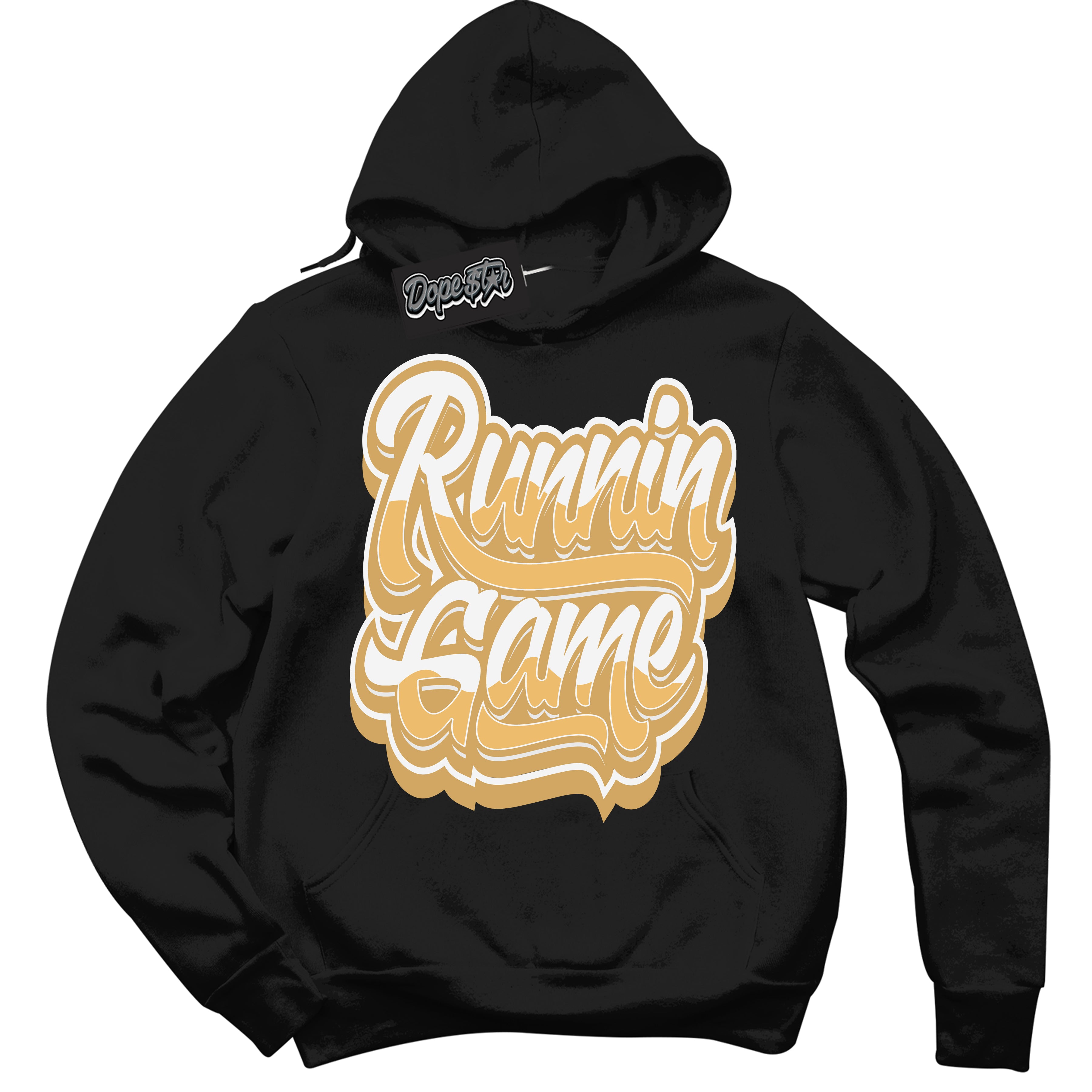 Cool Black Hoodie with “ Running Game ”  design that Perfectly Matches Craft Paris 6s Jordans.
