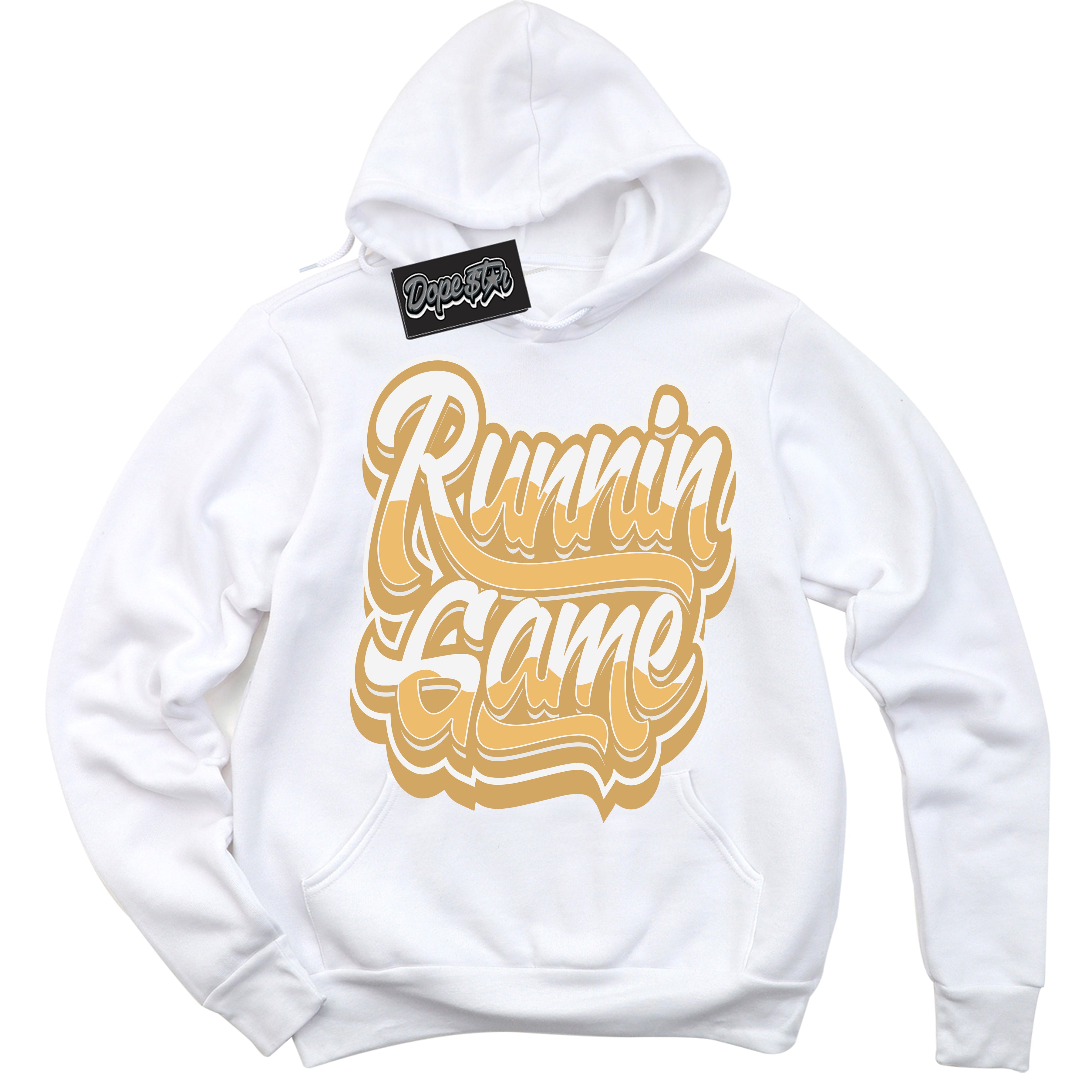 Cool White Hoodie with “ Running Game ”  design that Perfectly Matches Craft Paris 6s Jordans.
