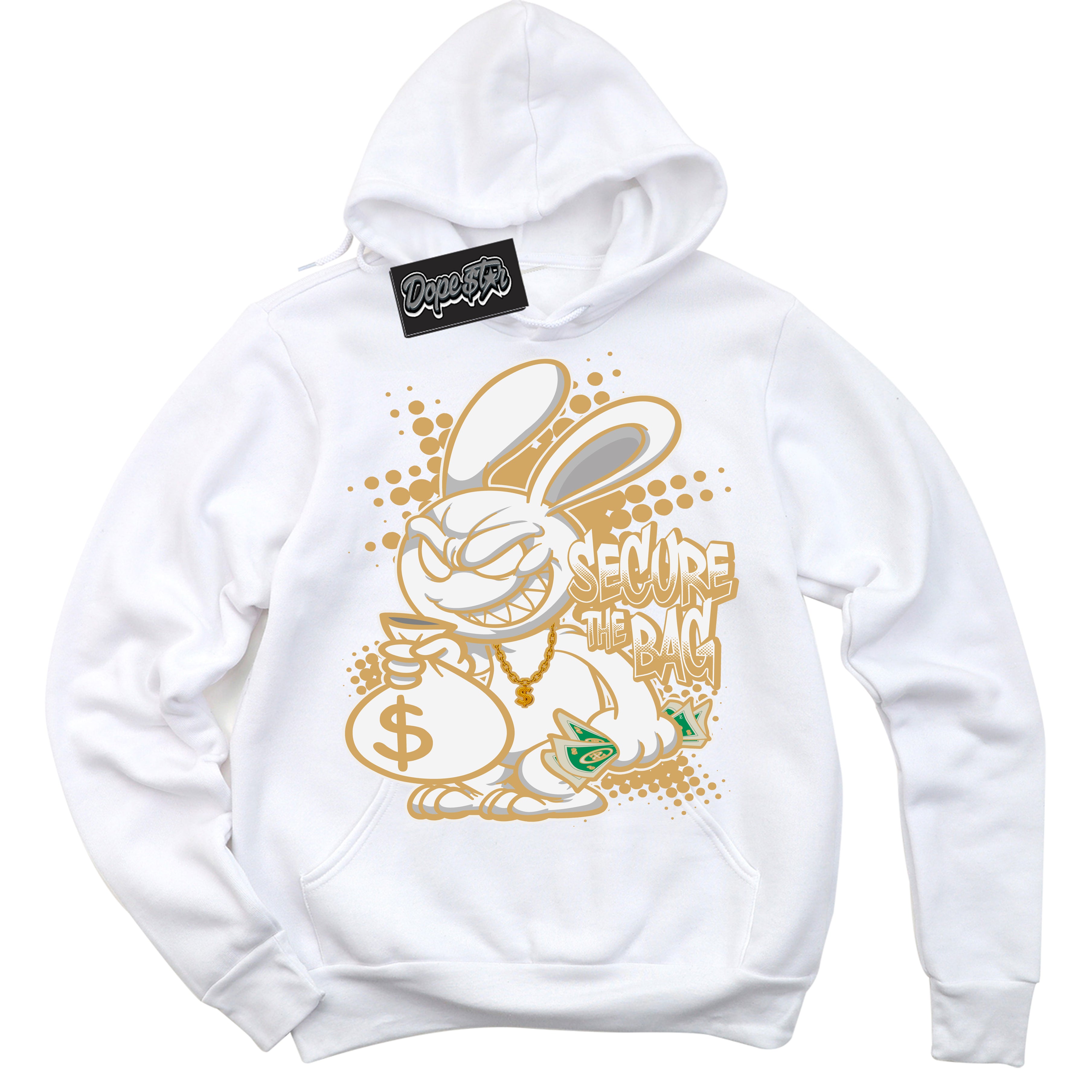 Cool White Hoodie with “ Secure The Bag ”  design that Perfectly Matches Craft Paris 6s Jordans.
