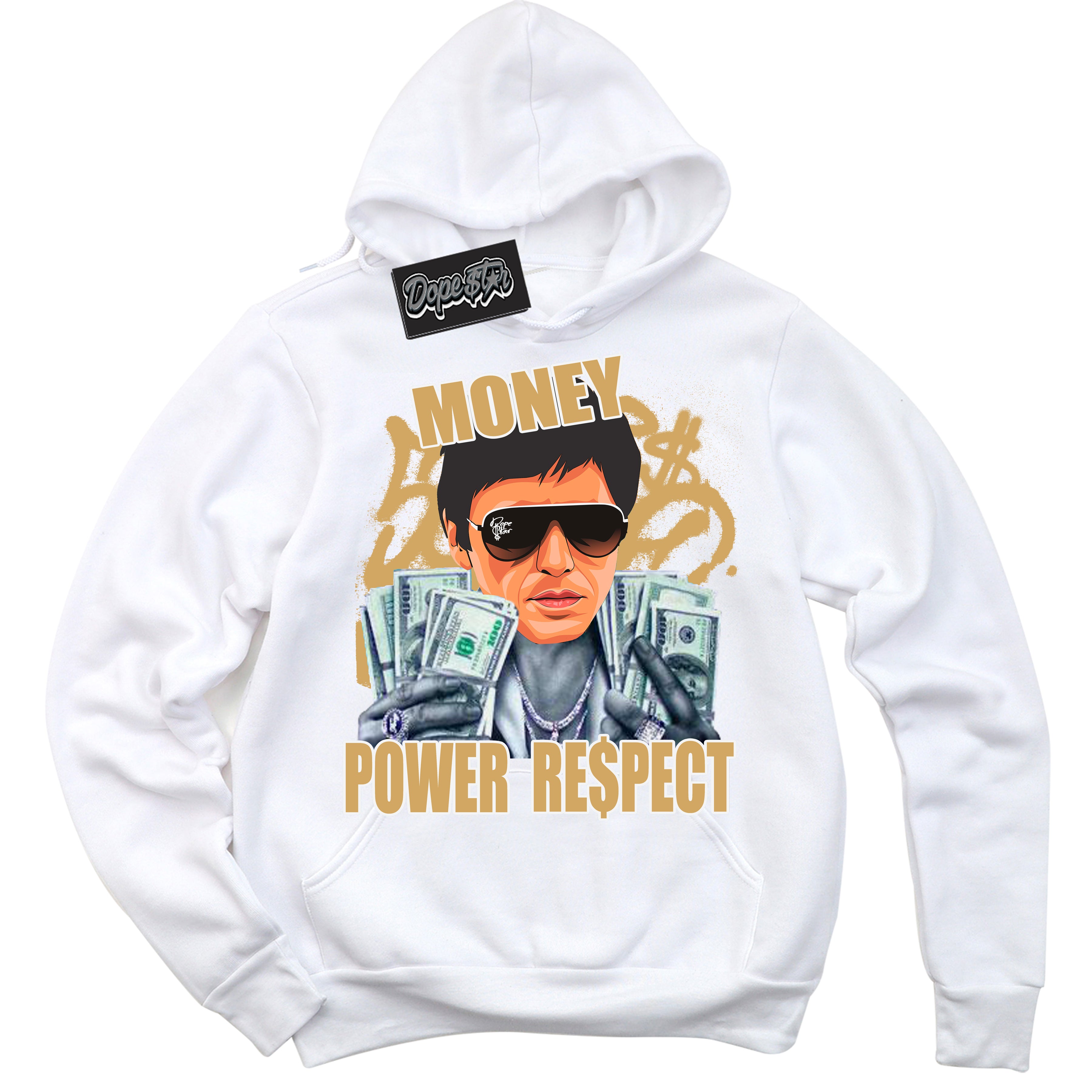 Cool White Hoodie with “ Tony Montana ”  design that Perfectly Matches Craft Paris 6s Jordans.
