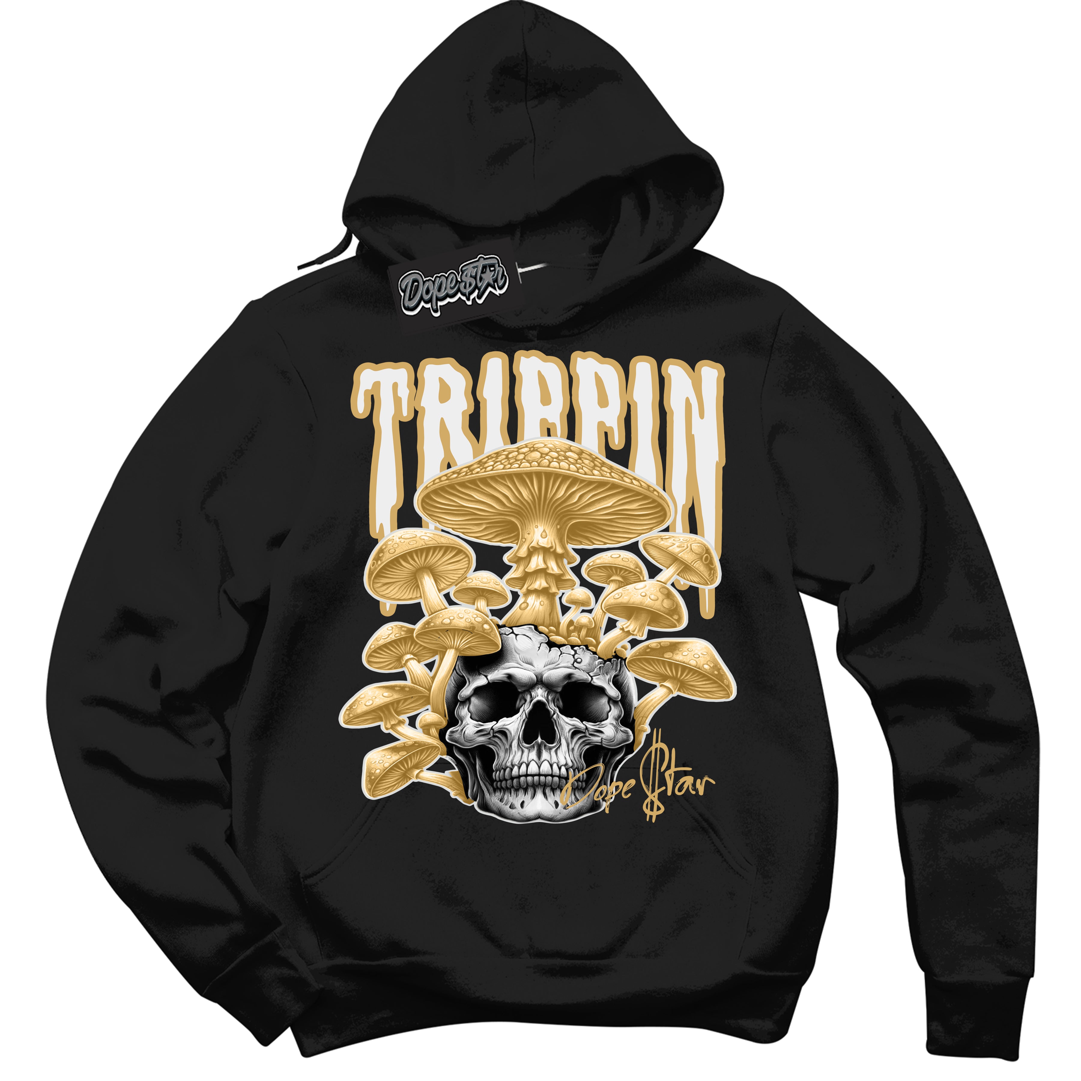 Cool Black Hoodie with “ Trippin ”  design that Perfectly Matches Craft Paris 6s Jordans.
